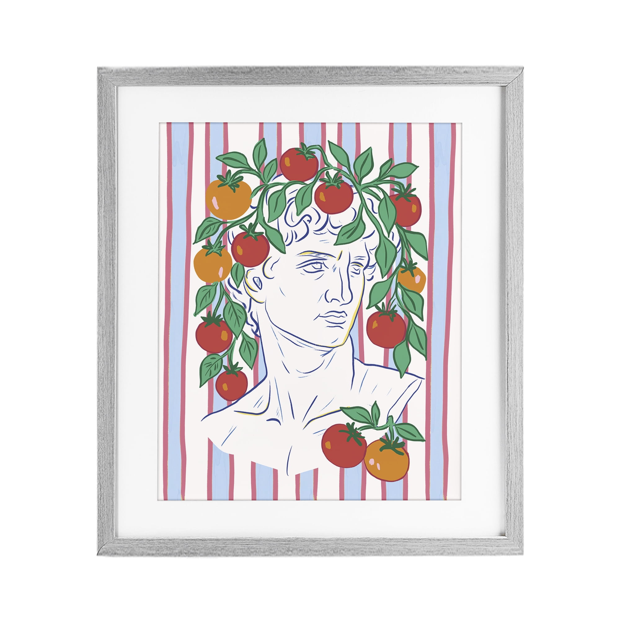 Stupell Industries La Rossa Sculpture Face Gray Framed Print Under Glass, design by Radhika Modi