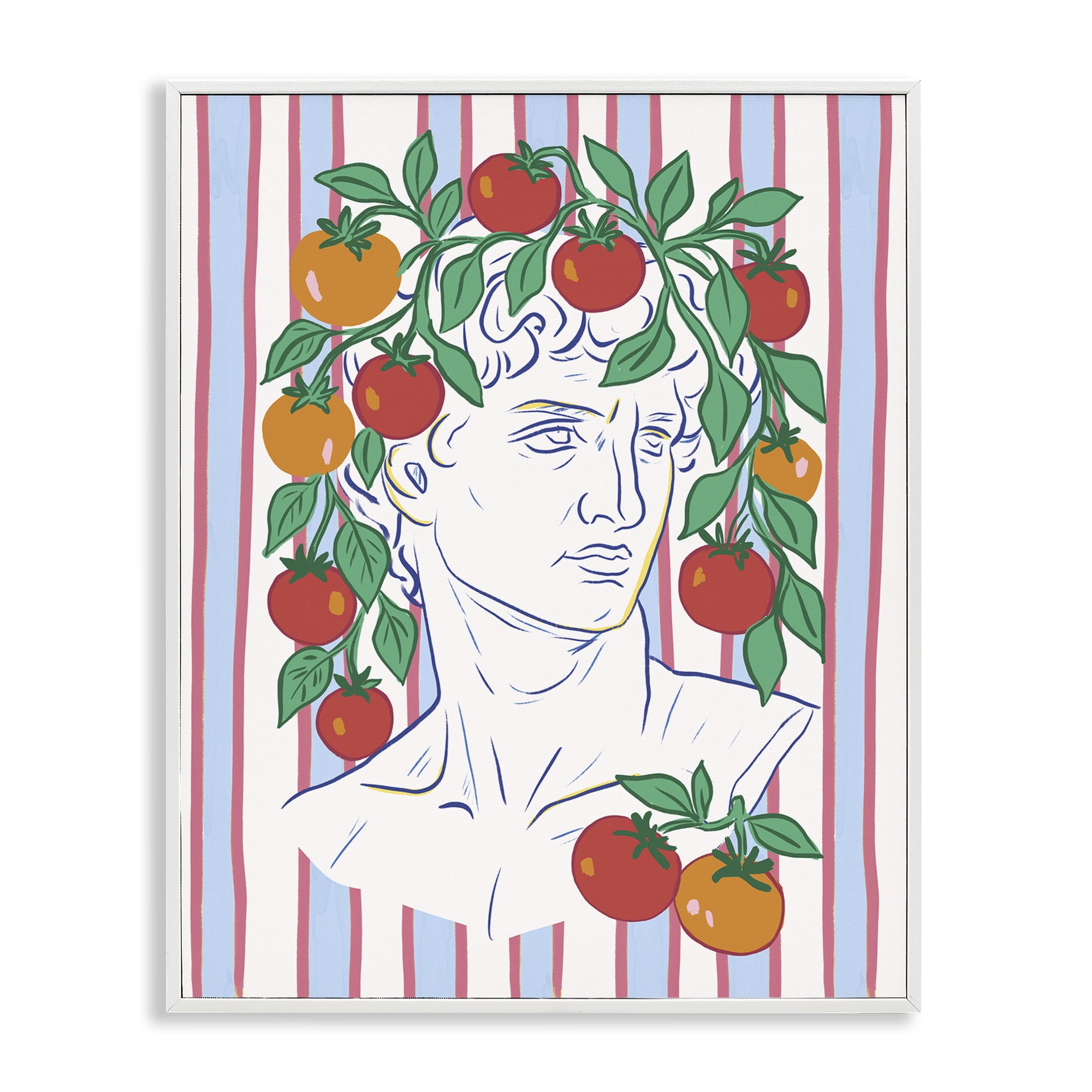 Stupell Industries La Rossa Sculpture Face White Framed Giclee Art, design by Radhika Modi