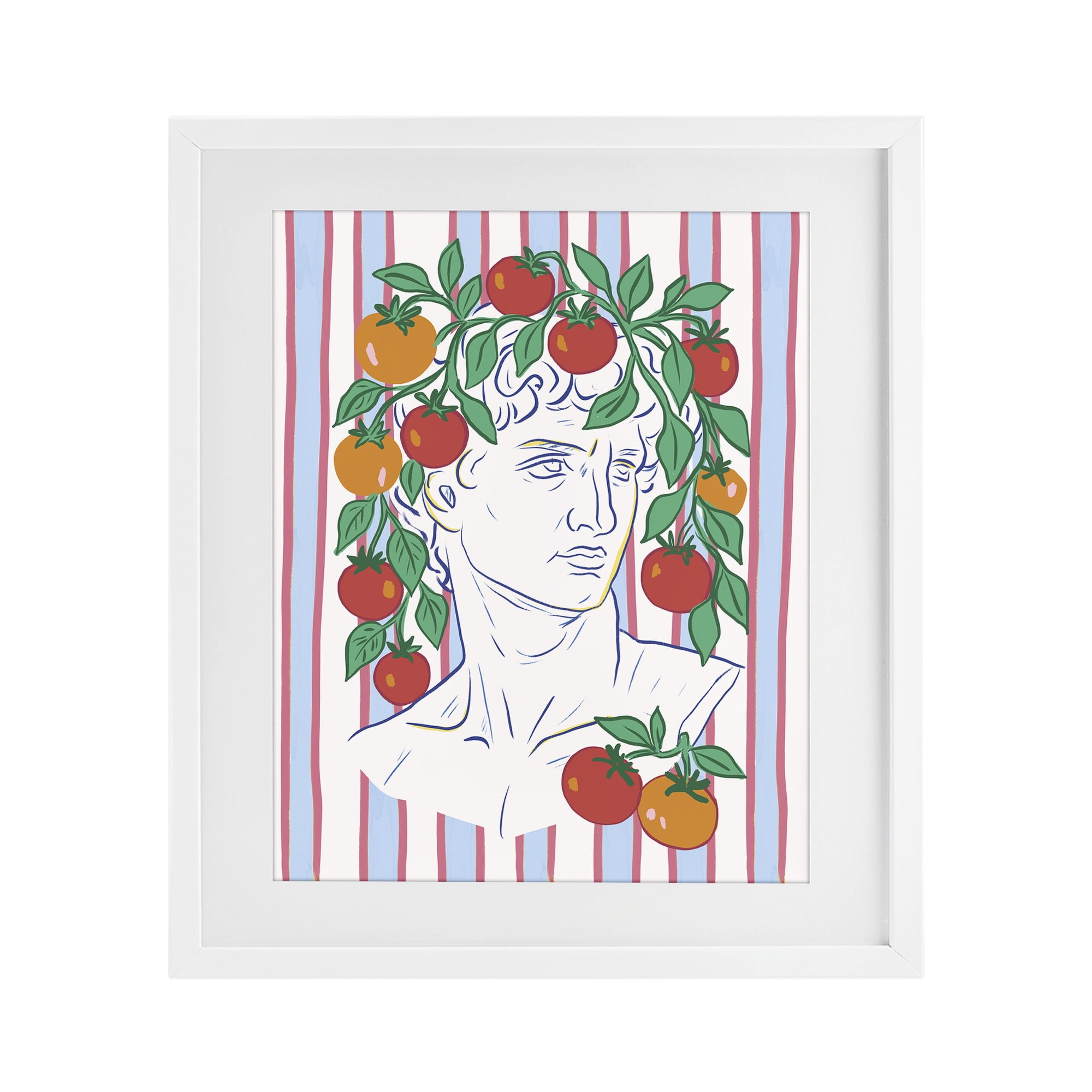 Stupell Industries La Rossa Sculpture Face White Framed Print Under Glass, design by Radhika Modi