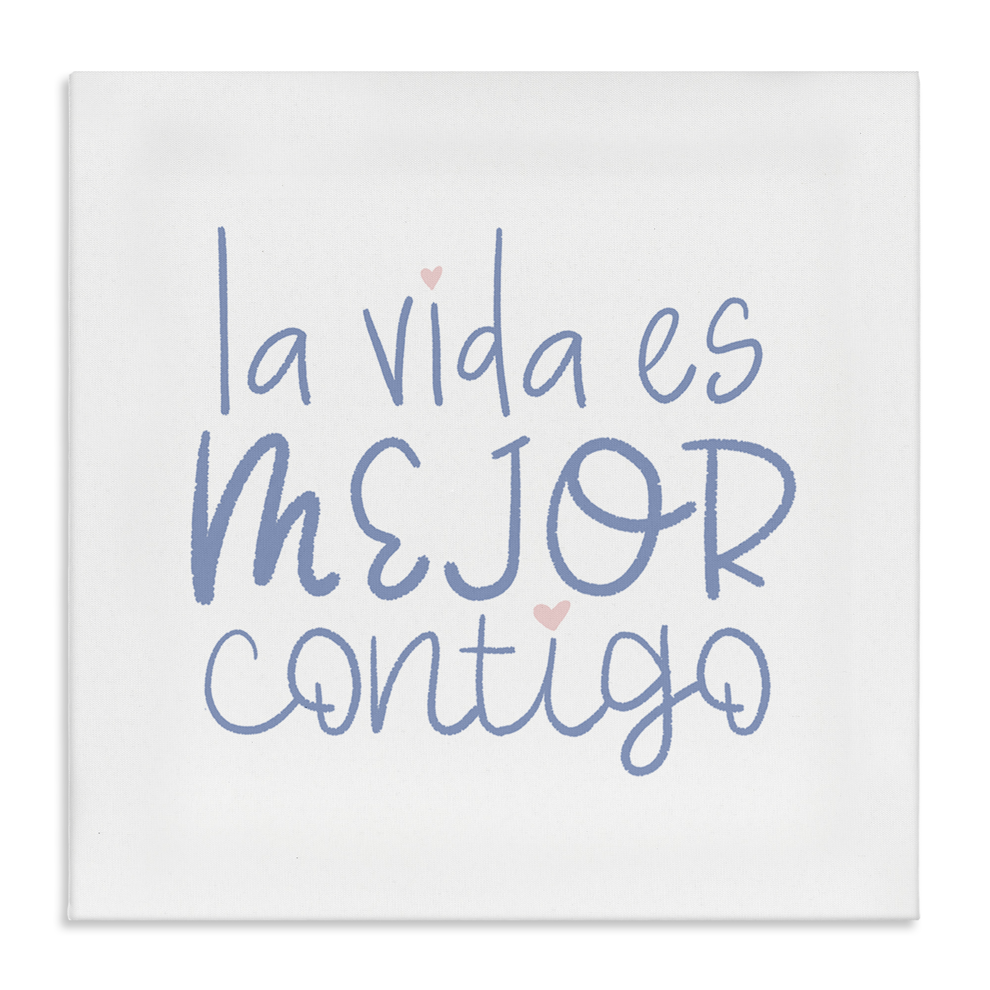 Stupell Industries La Vida Es Mejor Contigo Inspirational Quotes & Sayings Painting Wrapped Canvas Art Print Wall Art, 36 x 36