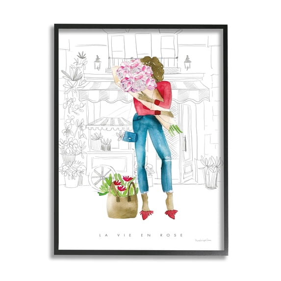 Stupell Industries La Vie En Rose French Phrase Parisian Pink, 16 x 20,Design by Mercedes Lopez Charro
