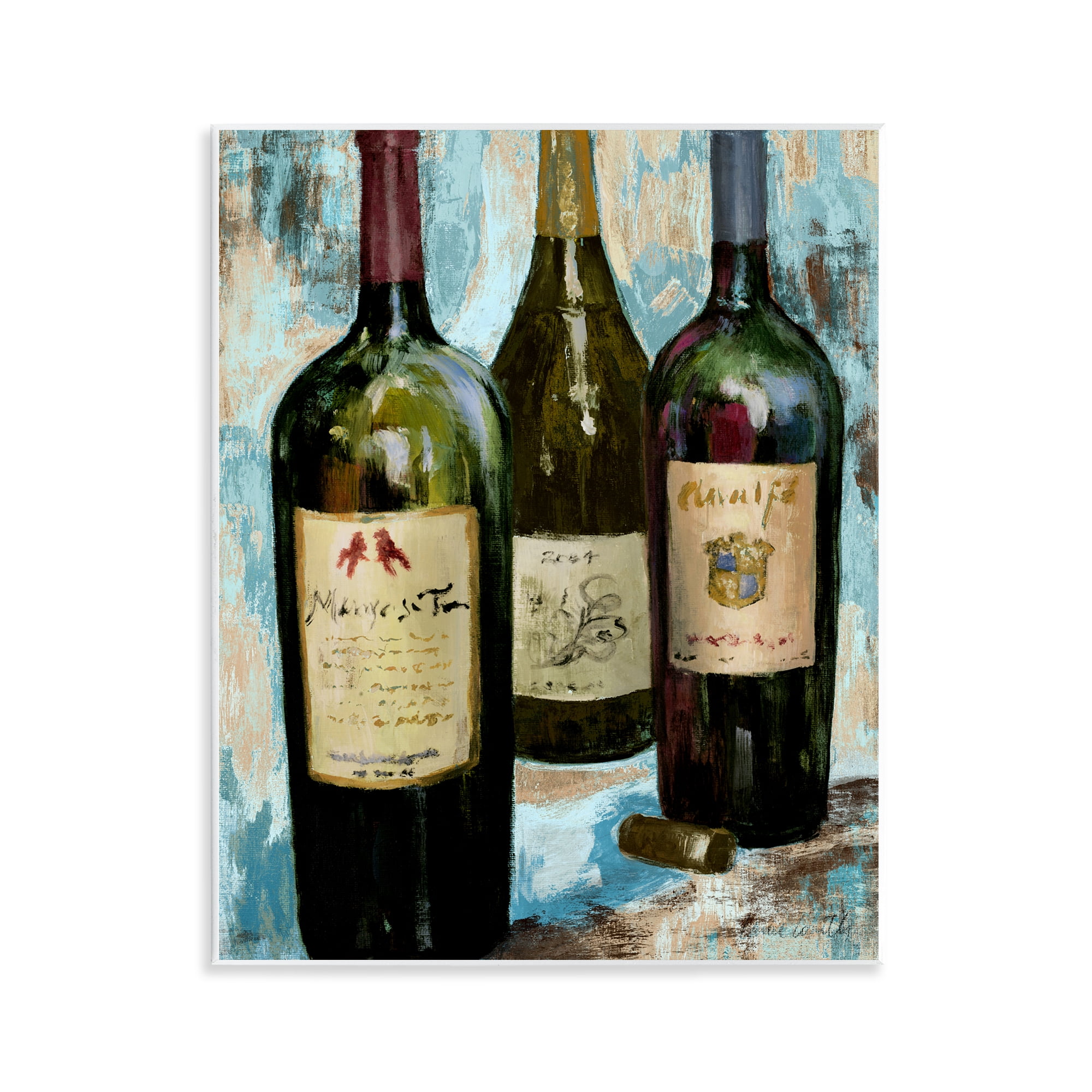 Stupell Industries Labeled Wine Bottle Trio Wall Plaque Art, design by Lanie Loreth
