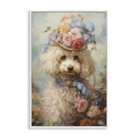 Stupell Industries Labradoodle Victorian Era Pet White Framed Giclee Art design by Wumples, 30 x 20