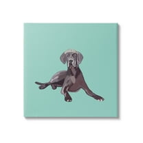 Stupell Industries Labrador Dog & Crown Animals & Insects Painting Gallery Wrapped Canvas Art Print Wall Art, 17 x 17
