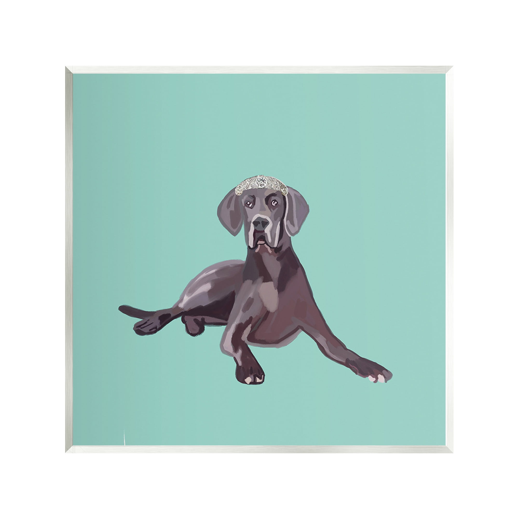 Stupell Industries Labrador Dog & Crown Animals & Insects Painting Unframed Art Print Wall Art, 12 x 12