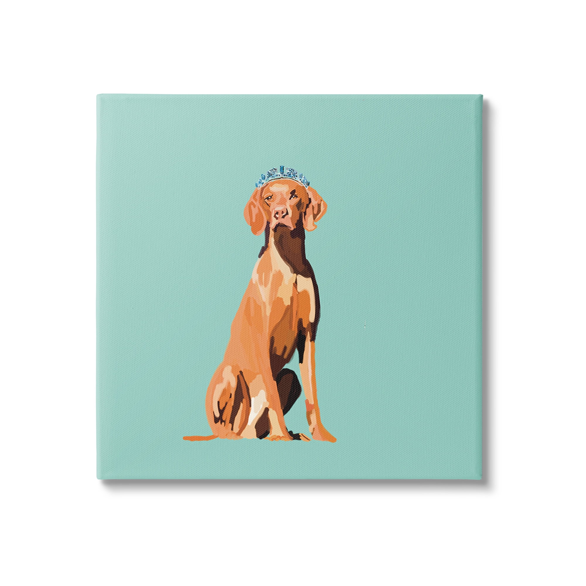 Stupell Industries Labrador Dog with Crown Animals & Insects Painting Gallery Wrapped Canvas Art Print Wall Art, 24 x 24