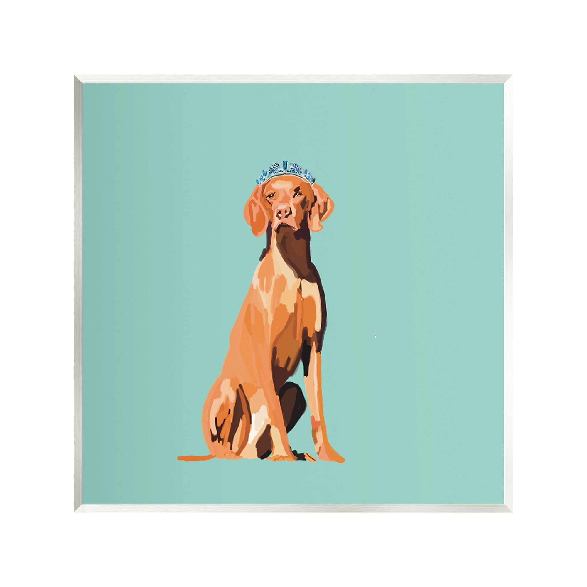 Stupell Industries Labrador Dog with Crown Animals & Insects Painting Unframed Art Print Wall Art, 12 x 12