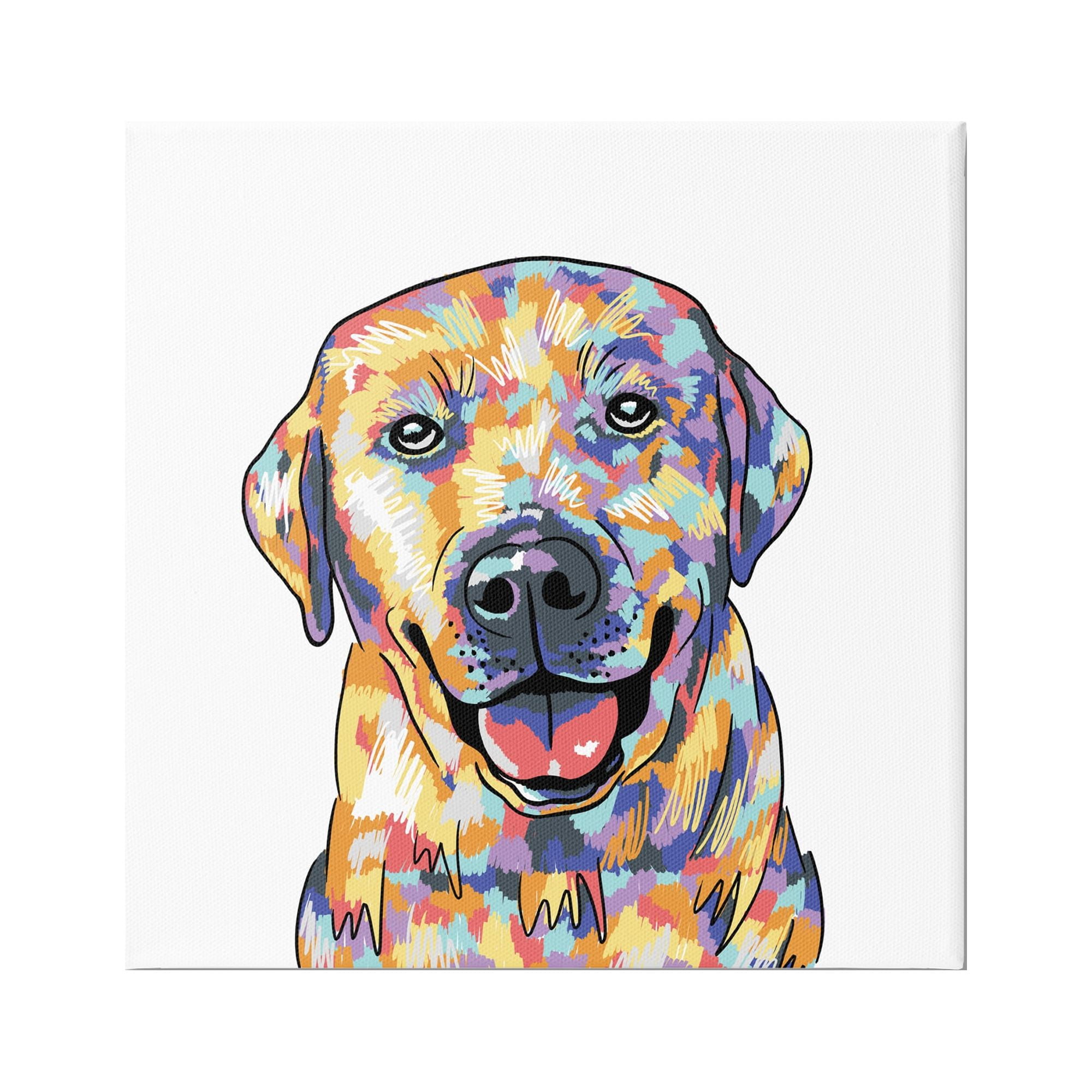 Stupell Industries Labrador Portrait Modern Hues Animals & Insects Painting Gallery Wrapped Canvas Print Wall Art, 17 x 17