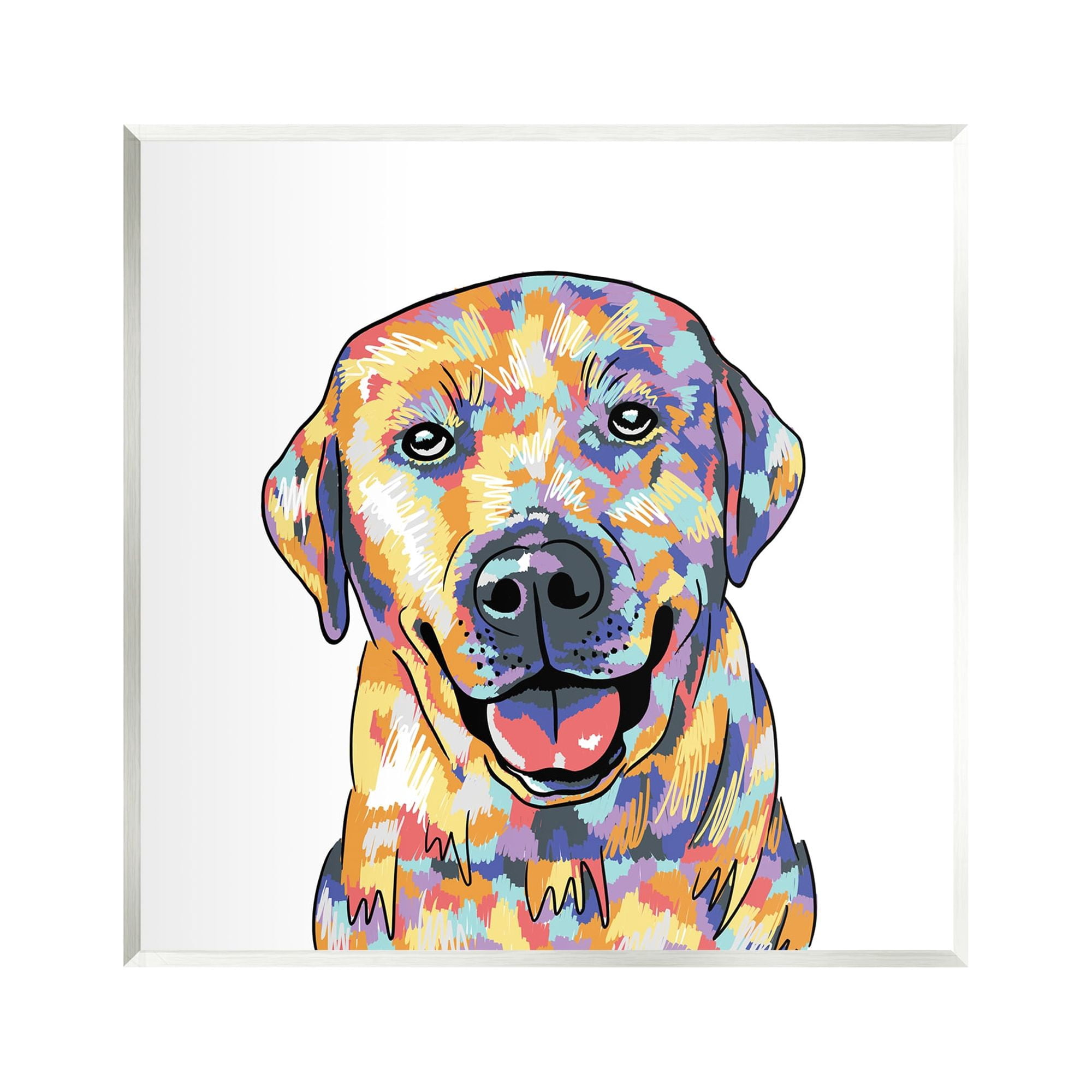 Stupell Industries Labrador Portrait Modern Hues Animals & Insects Painting Unframed Art Print Wall Art, 12 x 12