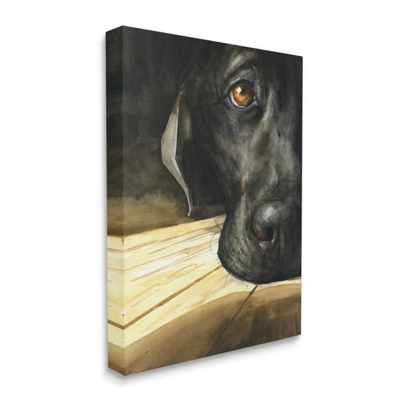 Stupell Industries Labrador Resting Pet Dog Portrait Brown Black Canvas Wall Art, 16 x 20, Design by George Dyachenko