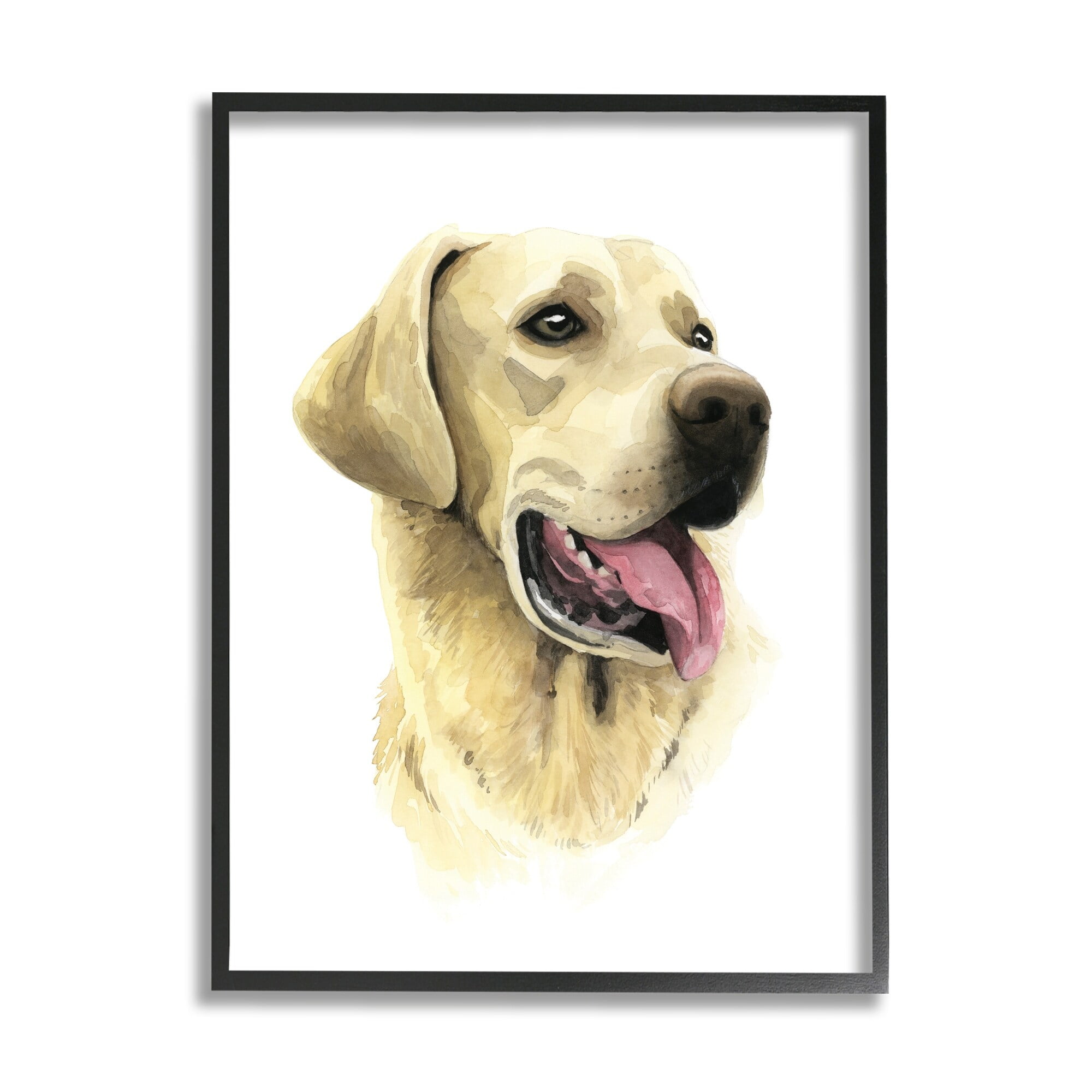 Stupell Industries Labrador Retriever Energetic Portrait Expression Canine Pet Painting,11 x 14, Design by Grace Popp
