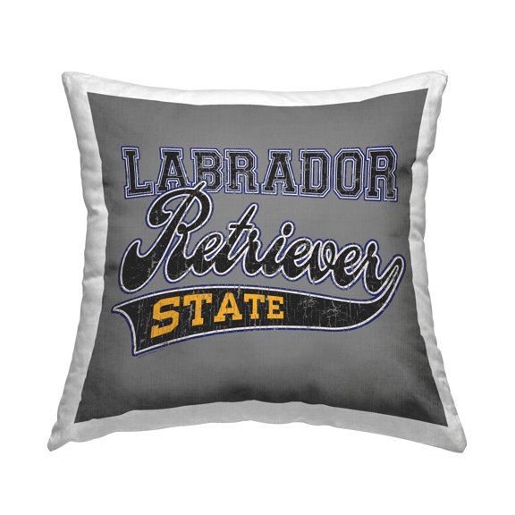 Stupell Industries Labrador Retriever State Decorative Printed Throw Pillow Design by Spirit Animals/Life Is High.