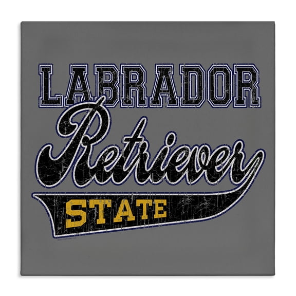 Stupell Industries Labrador Retriever State Novelty & Humor Painting Wrapped Canvas Art Print Wall Art, 30 x 30