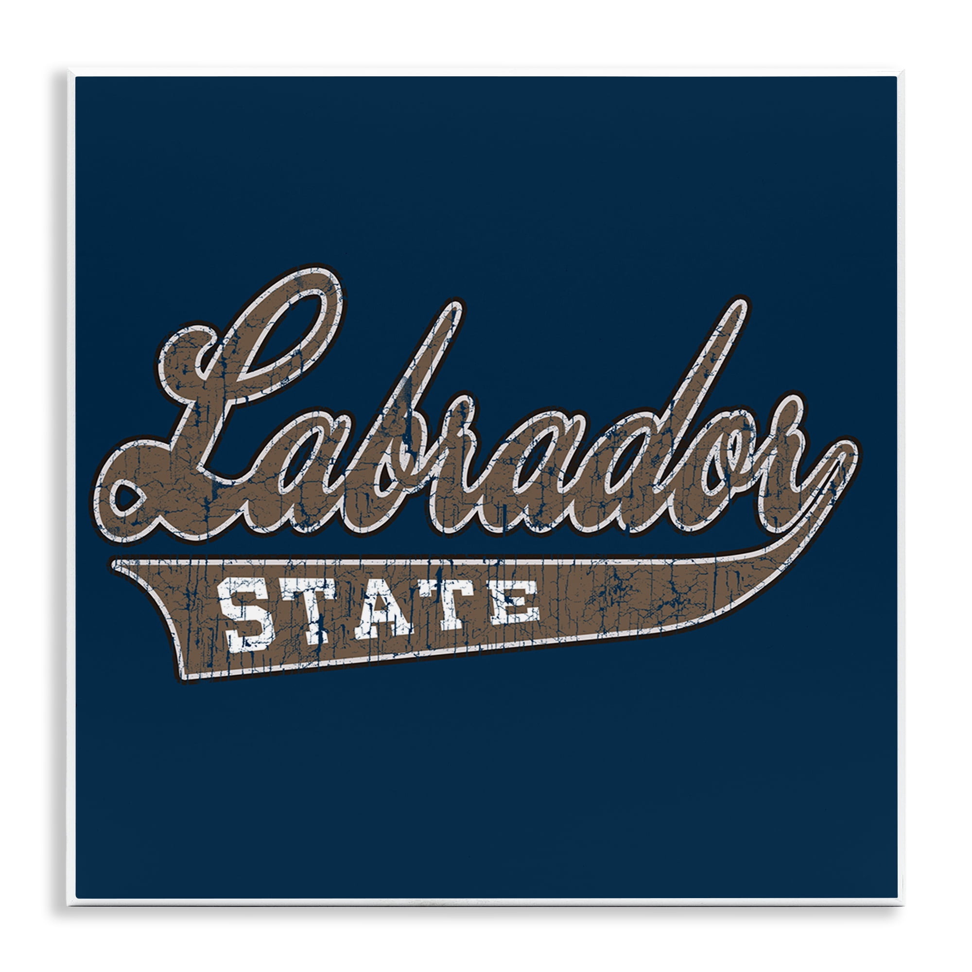 Stupell Industries Labrador State Varsity Novelty & Humor Painting Unframed Art Print Wall Art, 12 x 12