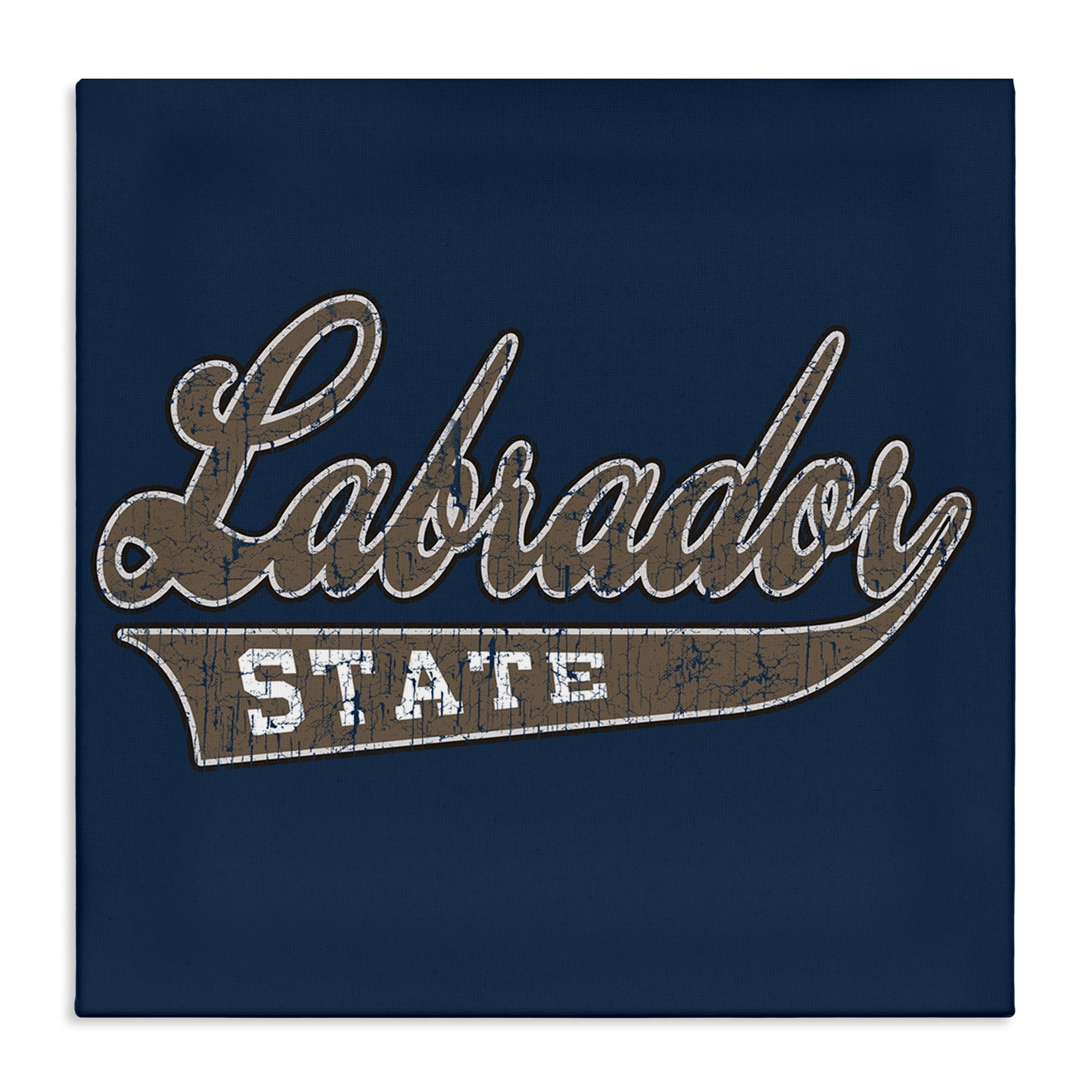 Stupell Industries Labrador State Varsity Novelty & Humor Painting Wrapped Canvas Art Print Wall Art, 17 x 17