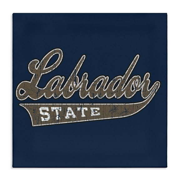 Stupell Industries Labrador State Varsity Novelty & Humor Painting Wrapped Canvas Art Print Wall Art, 17 x 17