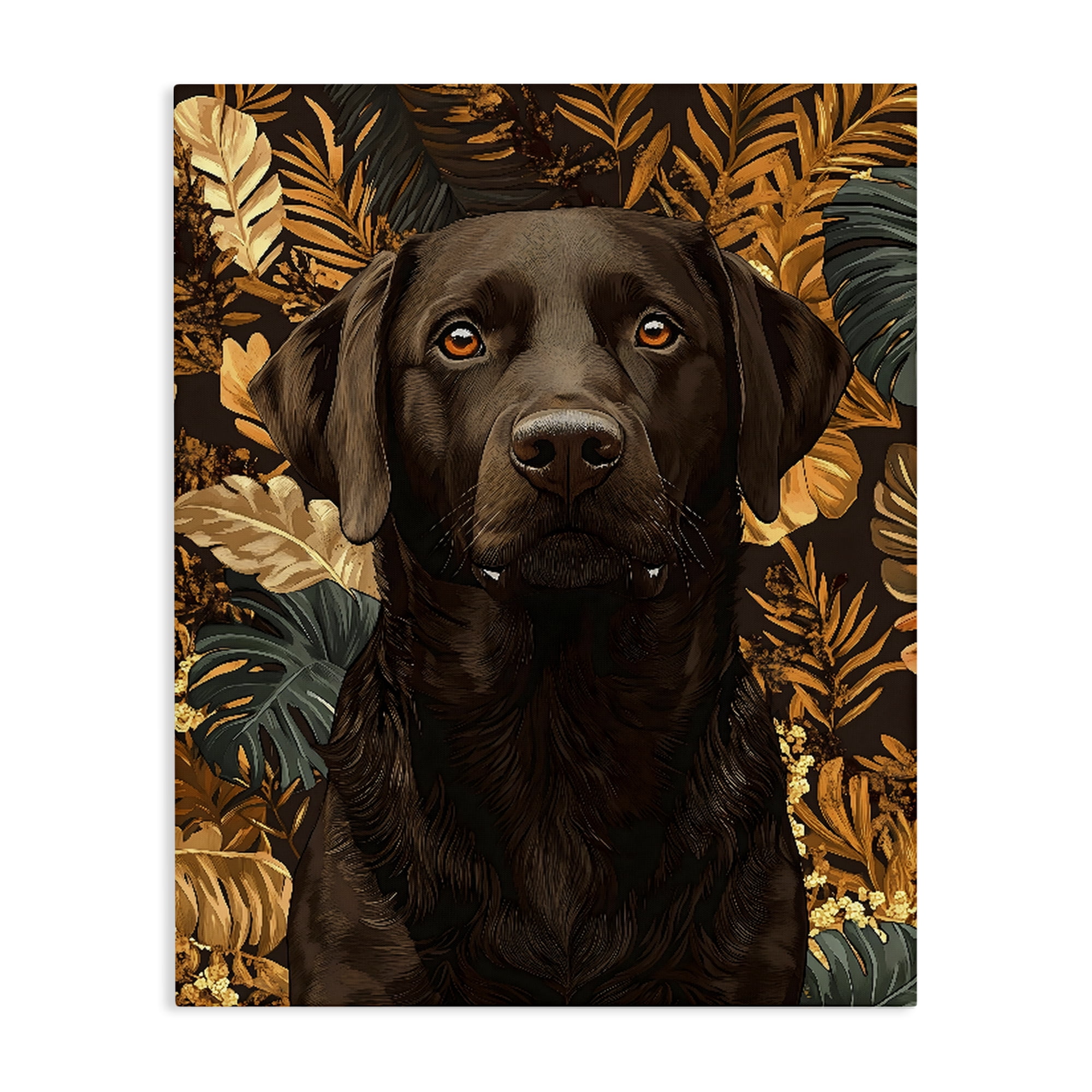 Stupell Industries Labrador with Golden Leaves Canvas Wall Art, design by Creative Studio