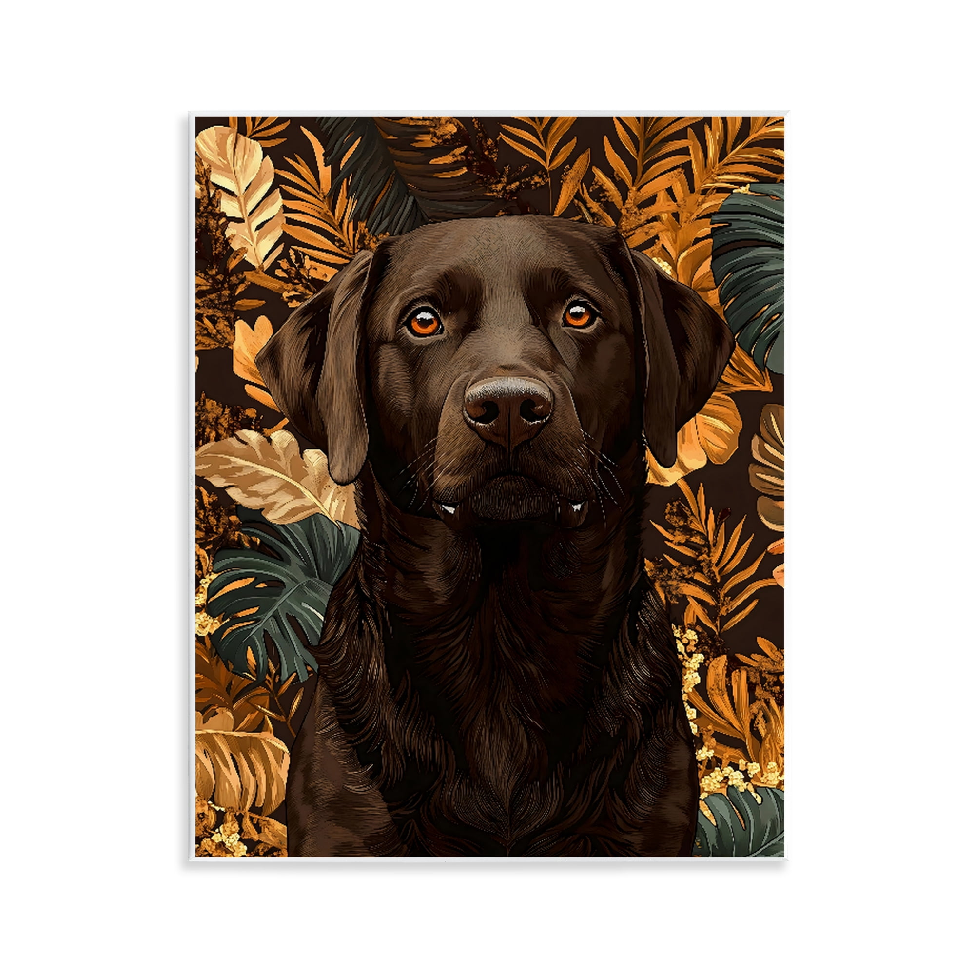 Stupell Industries Labrador with Golden Leaves Wall Plaque Art, design by Creative Studio