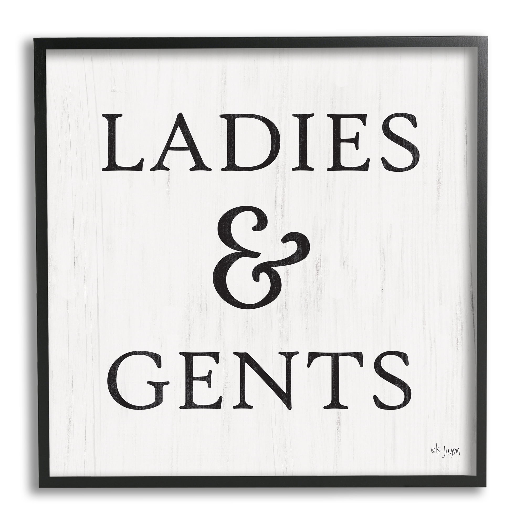 Stupell Industries Ladies & Gents Bathroom Sign Country Grain Pattern, 12 x 12, Design by Jaxn Blvd.