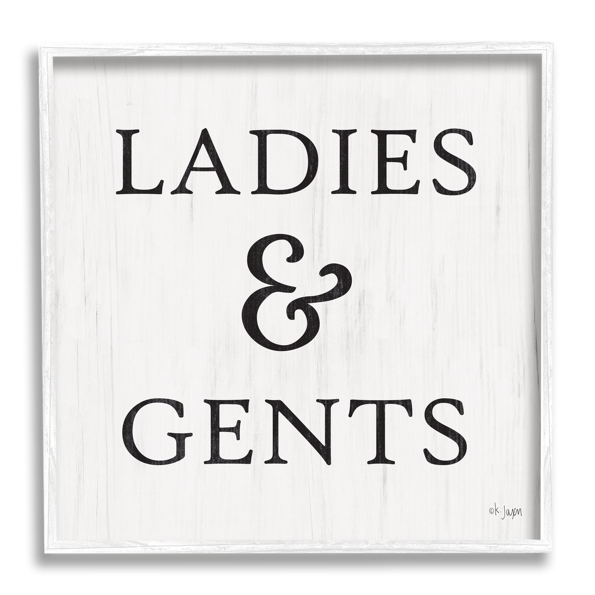 Stupell Industries Ladies & Gents Bathroom Sign Country Grain Pattern, 12 x 12, Design by Jaxn Blvd.