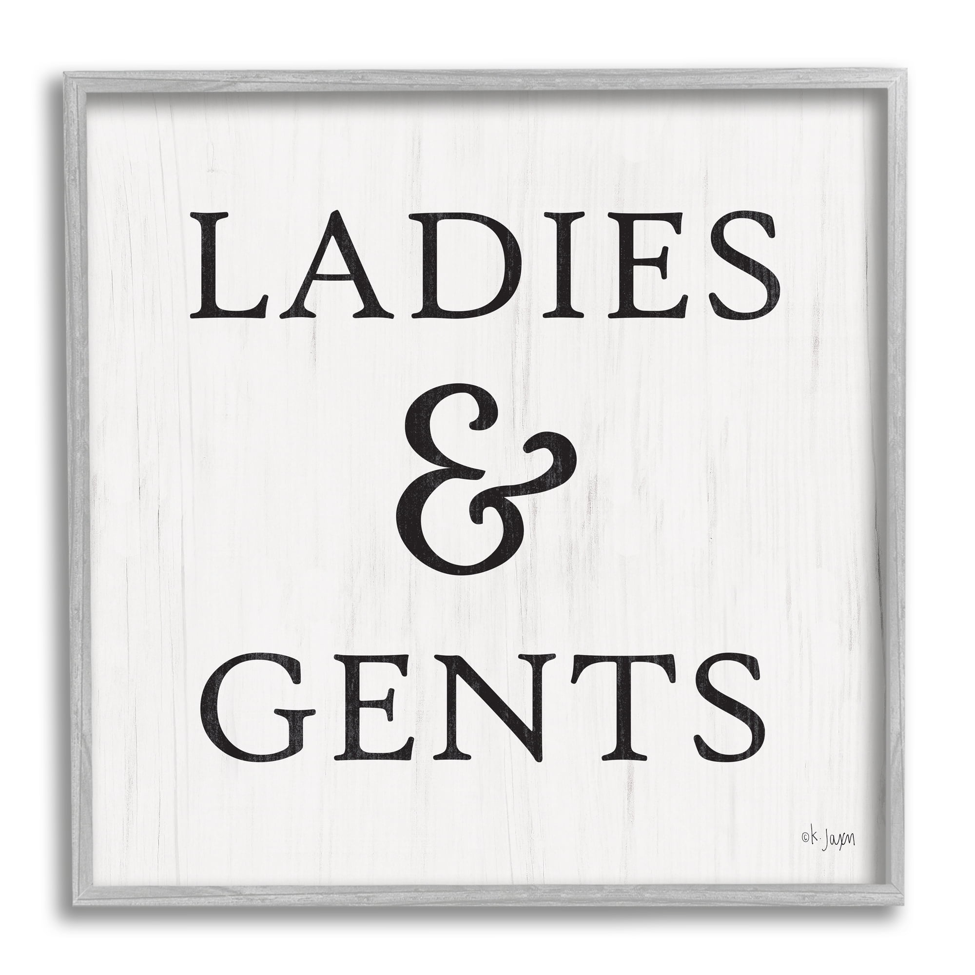 Stupell Industries Ladies & Gents Bathroom Sign Country Grain Pattern, 17 x 17, Design by Jaxn Blvd.