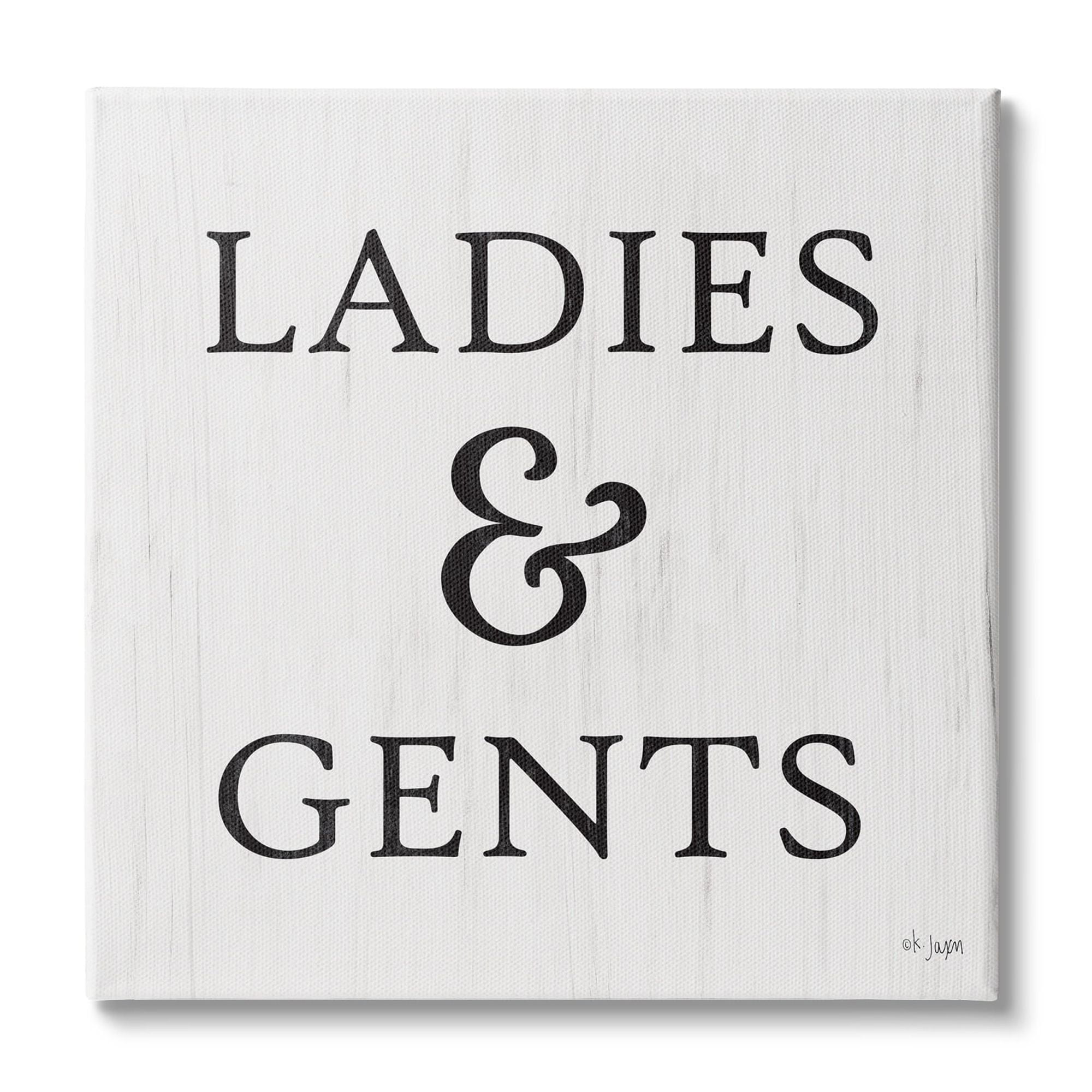 Stupell Industries Ladies & Gents Bathroom Sign Country Grain Pattern, 30 x 30, Design by Jaxn Blvd.