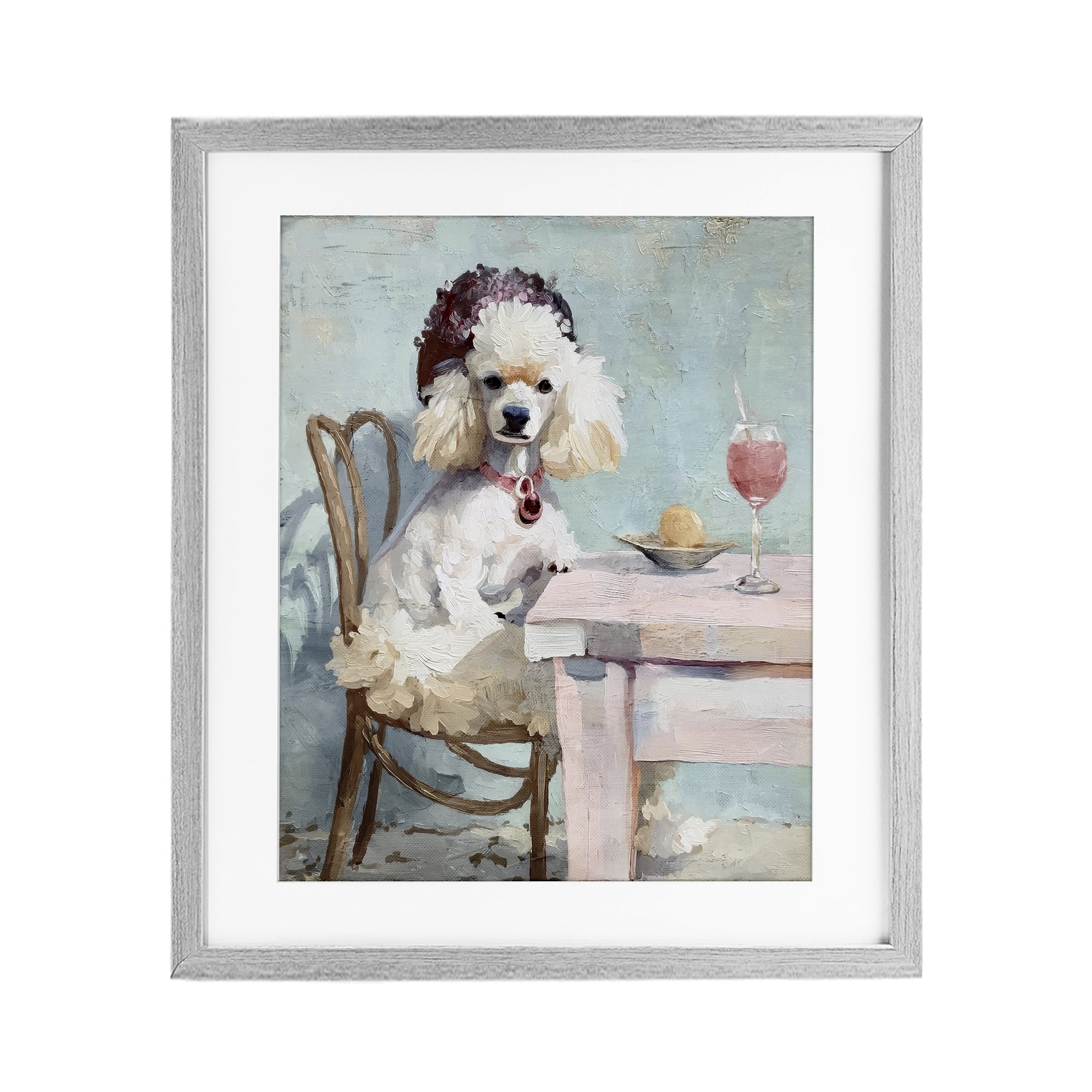Stupell Industries Ladies Who Lunch Poodle Gray Framed Print Under Glass, design by Annabelle Hall