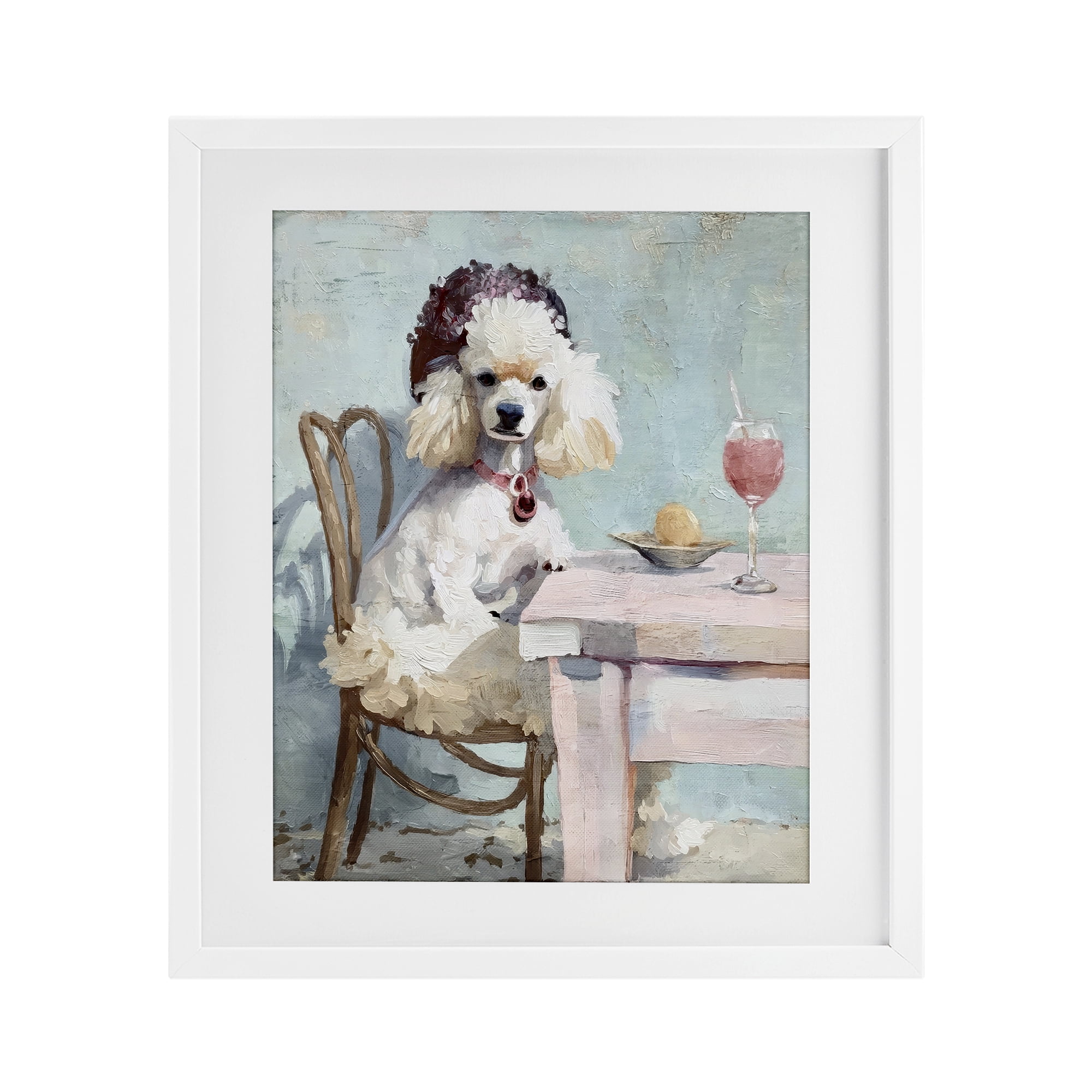 Stupell Industries Ladies Who Lunch Poodle White Framed Print Under Glass, design by Annabelle Hall