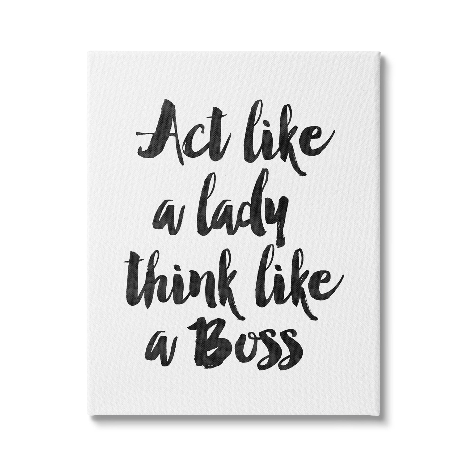 Stupell Industries Lady Boss Calligraphy Sign Girl Power Design Canvas Wall Art, 30 x 40, Design by Amy Brinkman