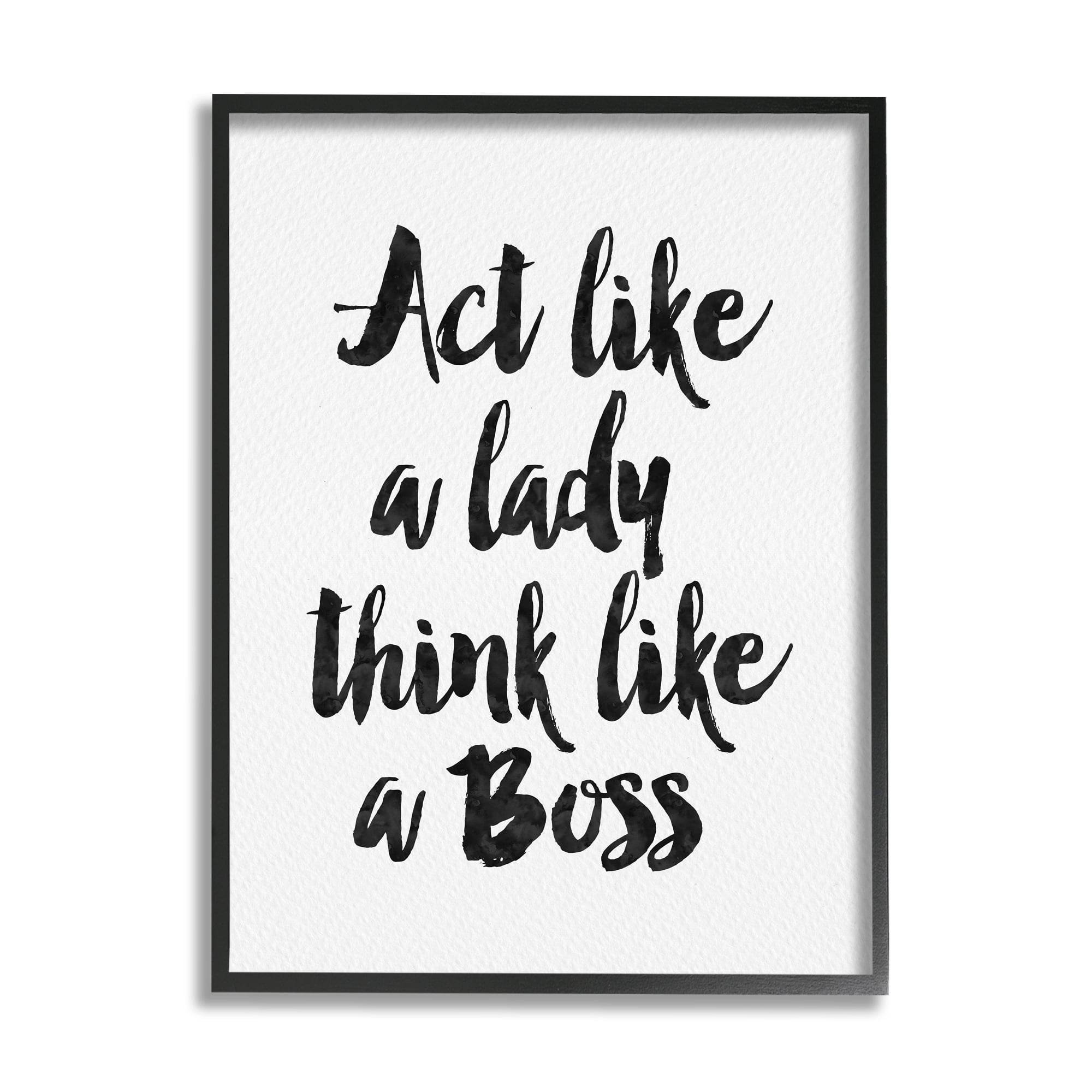 Stupell Industries Lady Boss Calligraphy Sign Girl Power Design Framed Wall Art, 16 x 20, Design by Amy Brinkman