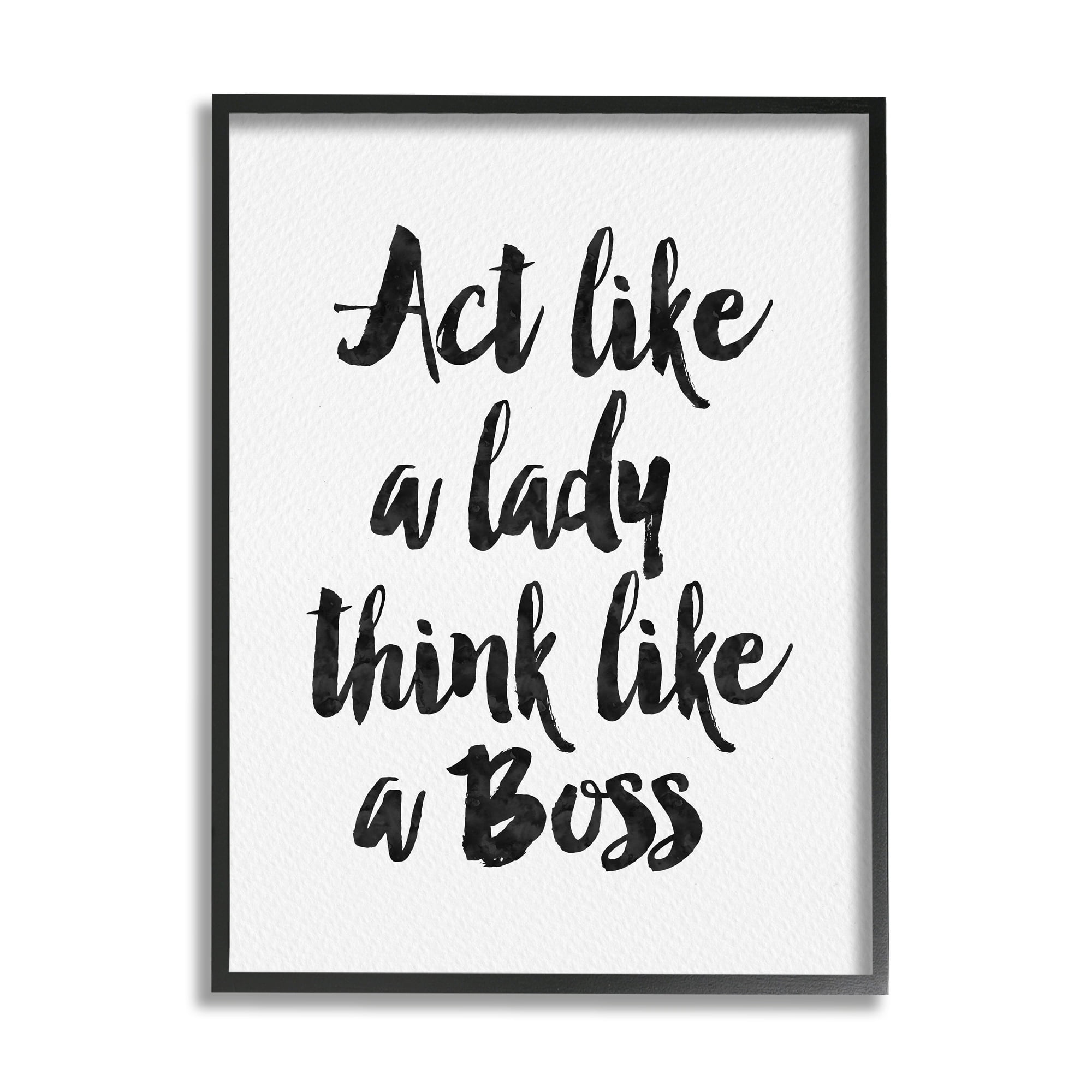 Stupell Industries Lady Boss Calligraphy Sign Girl Power Design Framed Wall Art, 24 x 30, Design by Amy Brinkman