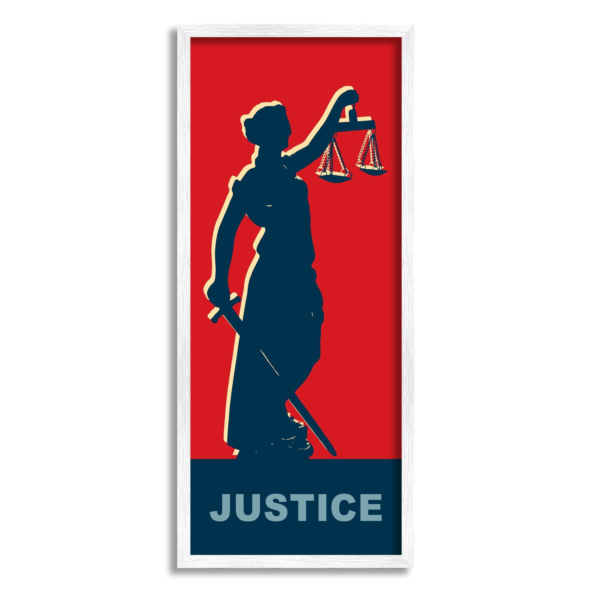 Stupell Industries Lady Justice Allegorical Personification Greco-Roman Mythology,13 x 30, Design by Daniel Sproul
