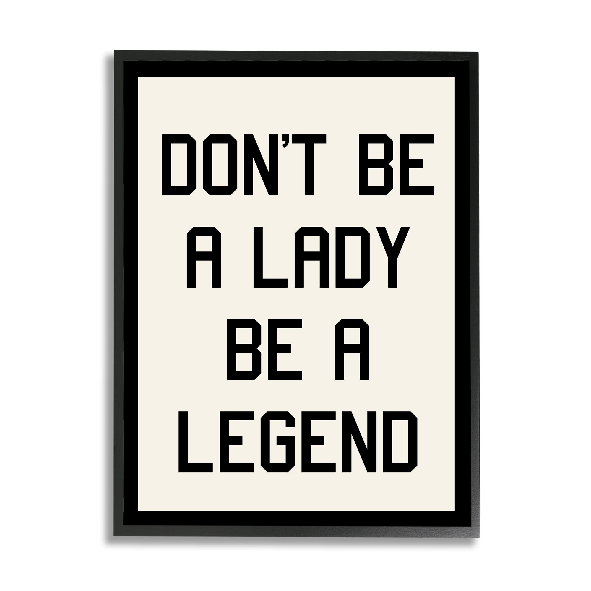 Stupell Industries Lady Legend Phrase Inspirational Painting Black Framed Art Print Wall Art, 24 x 30