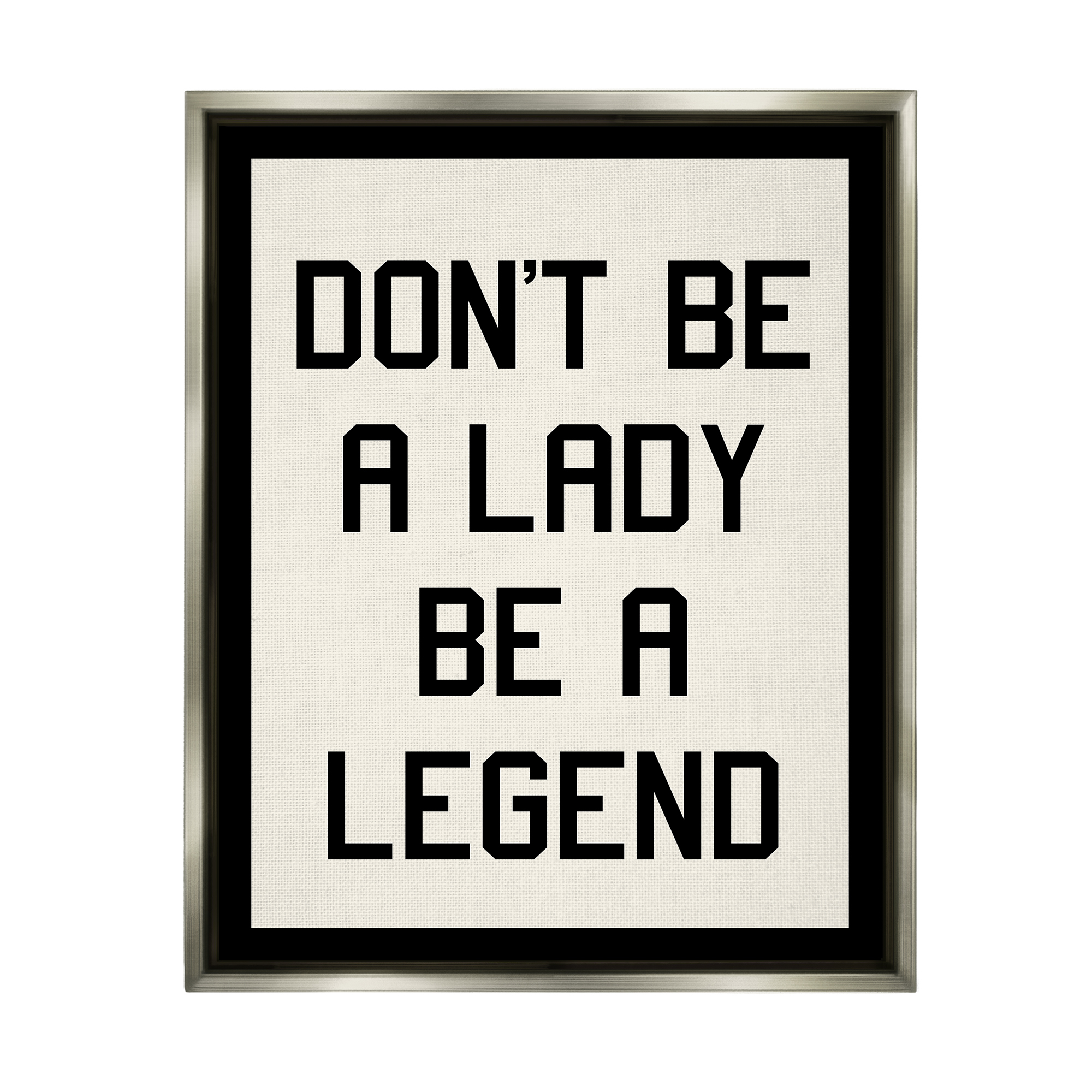 Stupell Industries Lady Legend Phrase Inspirational Painting Gray Floater Framed Art Print Wall Art, 25 x 31