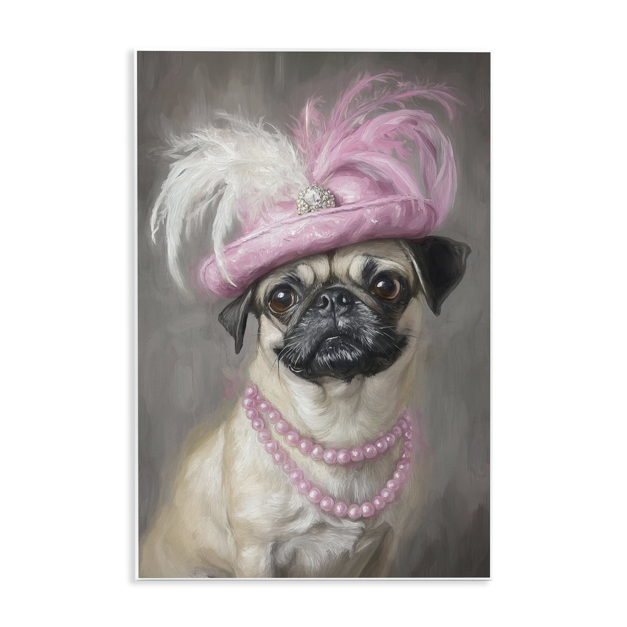 Stupell Industries Lady Pug Portrait Wall Plaque Art, design by Tina LeCour