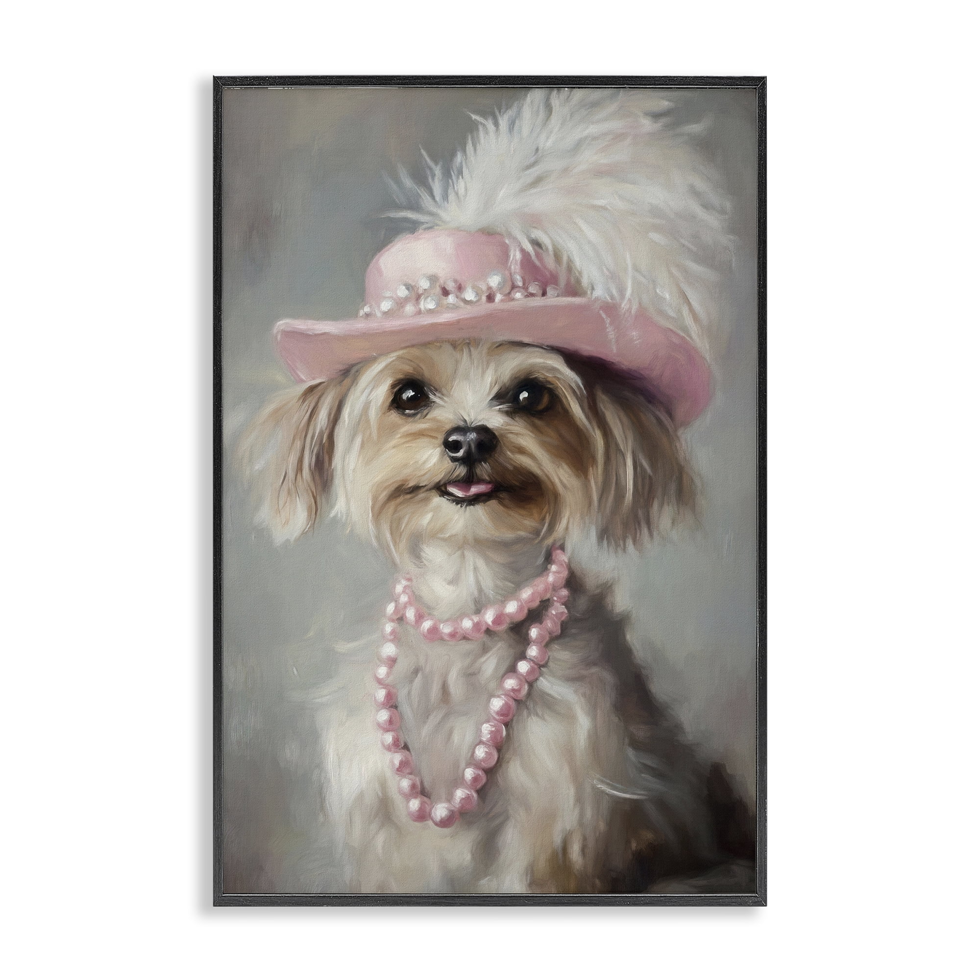 Stupell Industries Lady Yorkie Portrait Black Framed Giclee Art, design by Tina LeCour