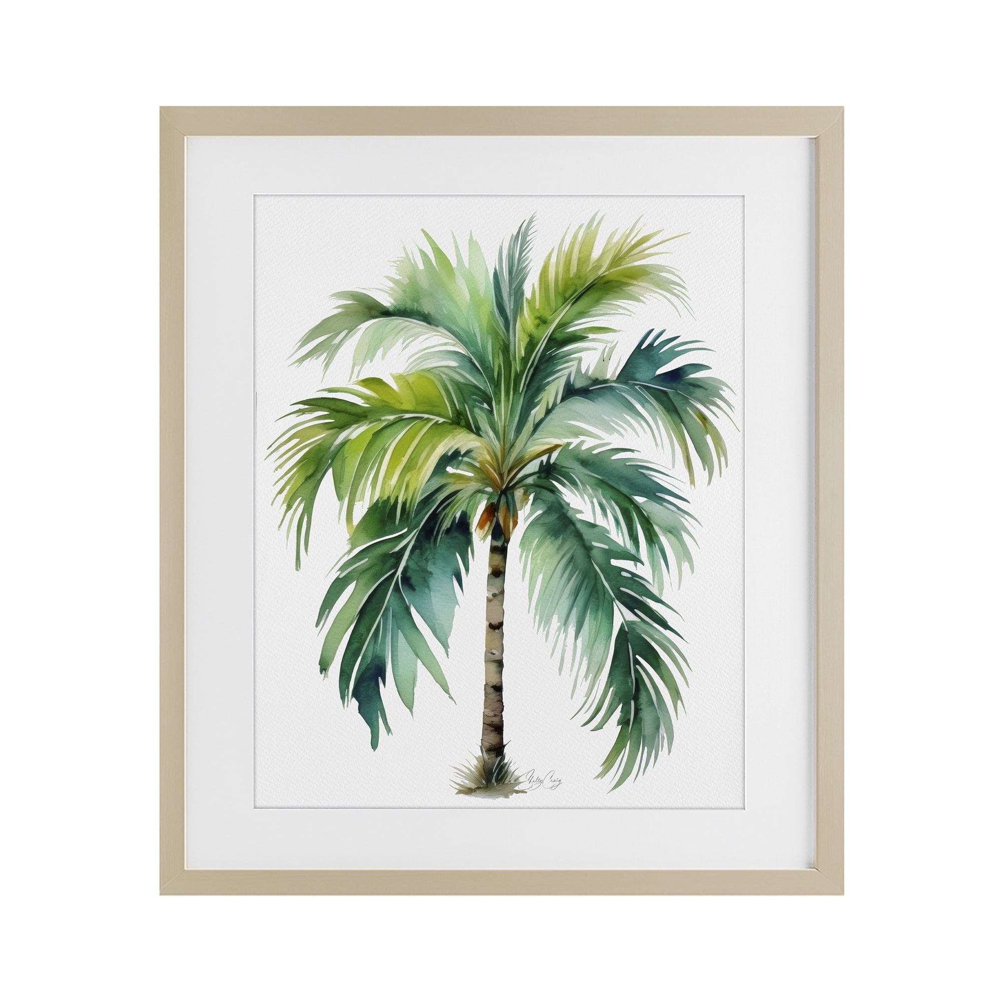 Stupell Industries Lagoon Majesty Palm Birch Framed Print Under Glass, design by Shelly Craig