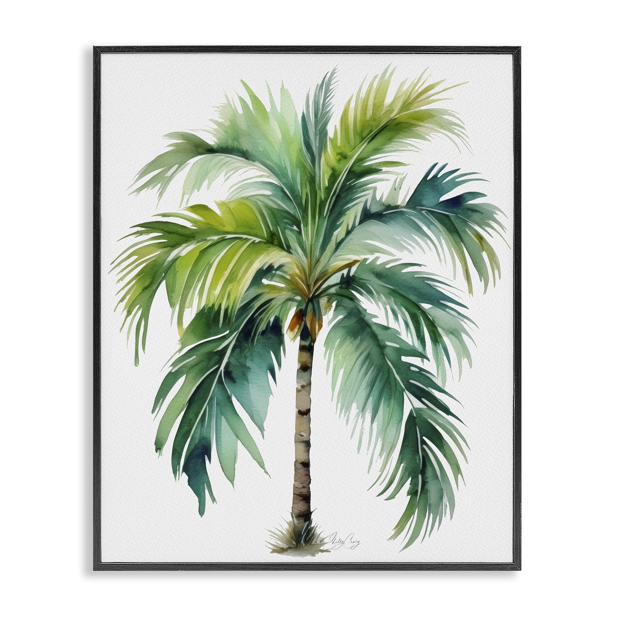 Stupell Industries Lagoon Majesty Palm Black Framed Giclee Art, design by Shelly Craig