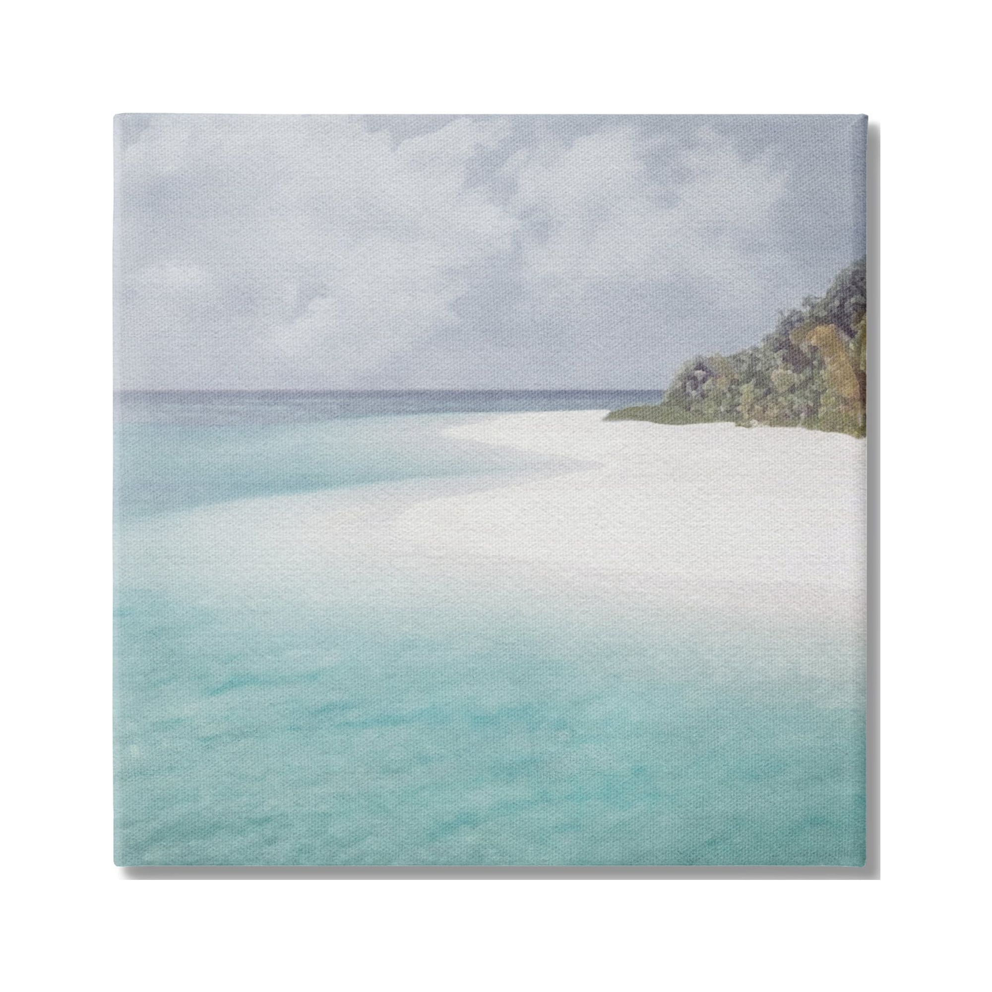 Stupell Industries Lagoon Shore Watercolor Nature Painting Gallery Wrapped Canvas Print Wall Art, 36 x 36