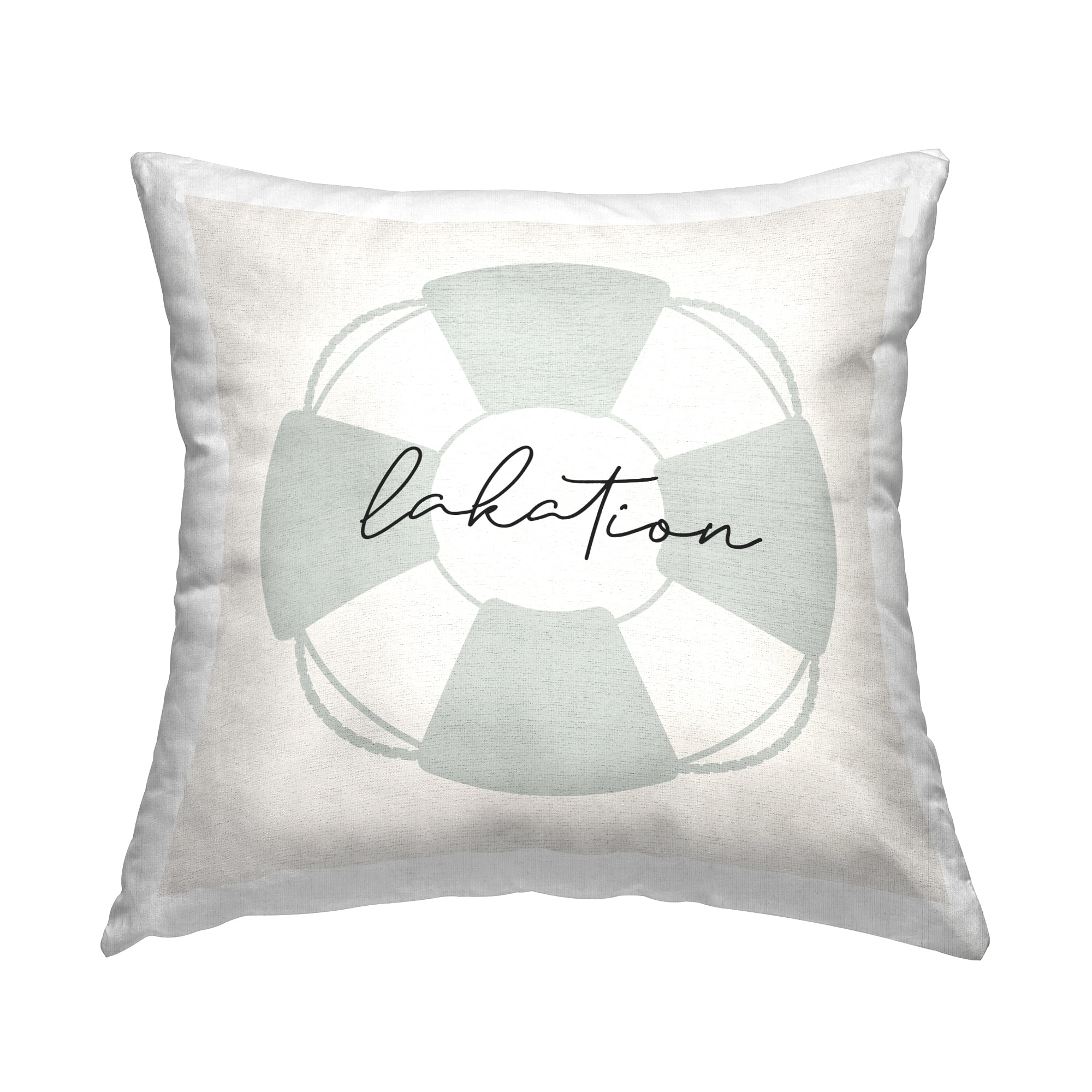Stupell Industries Lakation Life Buoy Decorative Printed Throw Pillow, 18 x 18