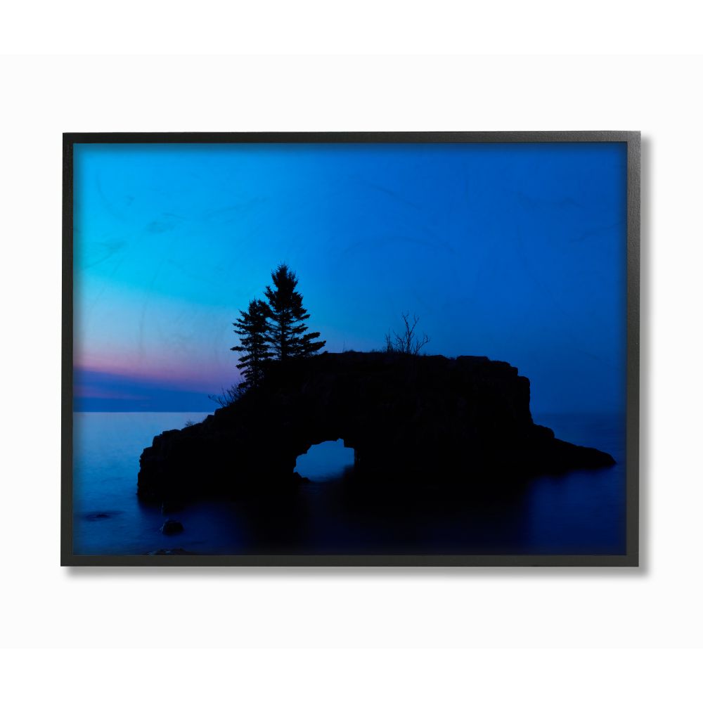 Stupell Industries Lake Blue Purple Landscape Photograph Black Framed Art Print Wall Art, 24x30, by James McLoughlin