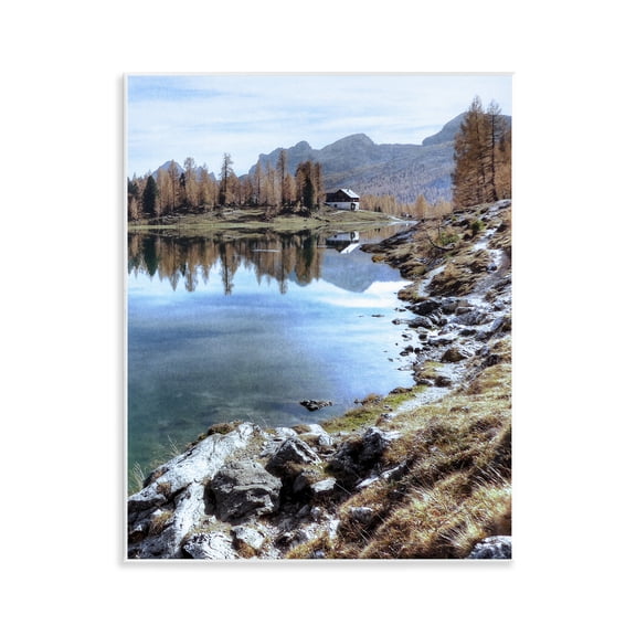 Stupell Industries Lake Cabin Forest Landscape Wall Plaque Art design by Marcus Prime, 14 x 11