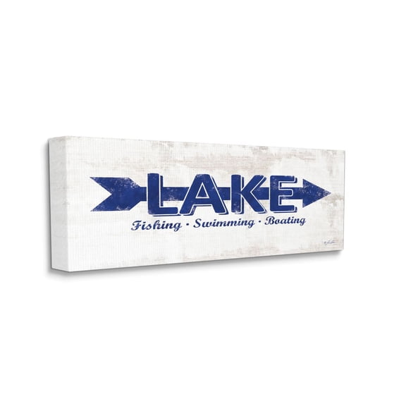 Stupell Industries Lake Directional Arrow Sign With Water Activities Designed by Lauren Rader