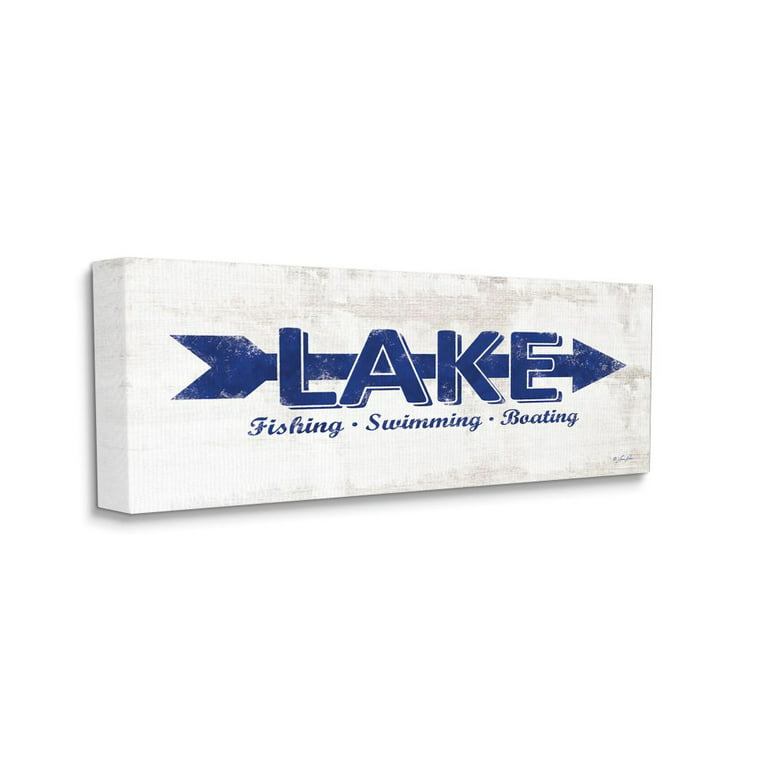 Stupell Industries Lake Directional Arrow Sign With Water Activities  Designed by Lauren Rader 