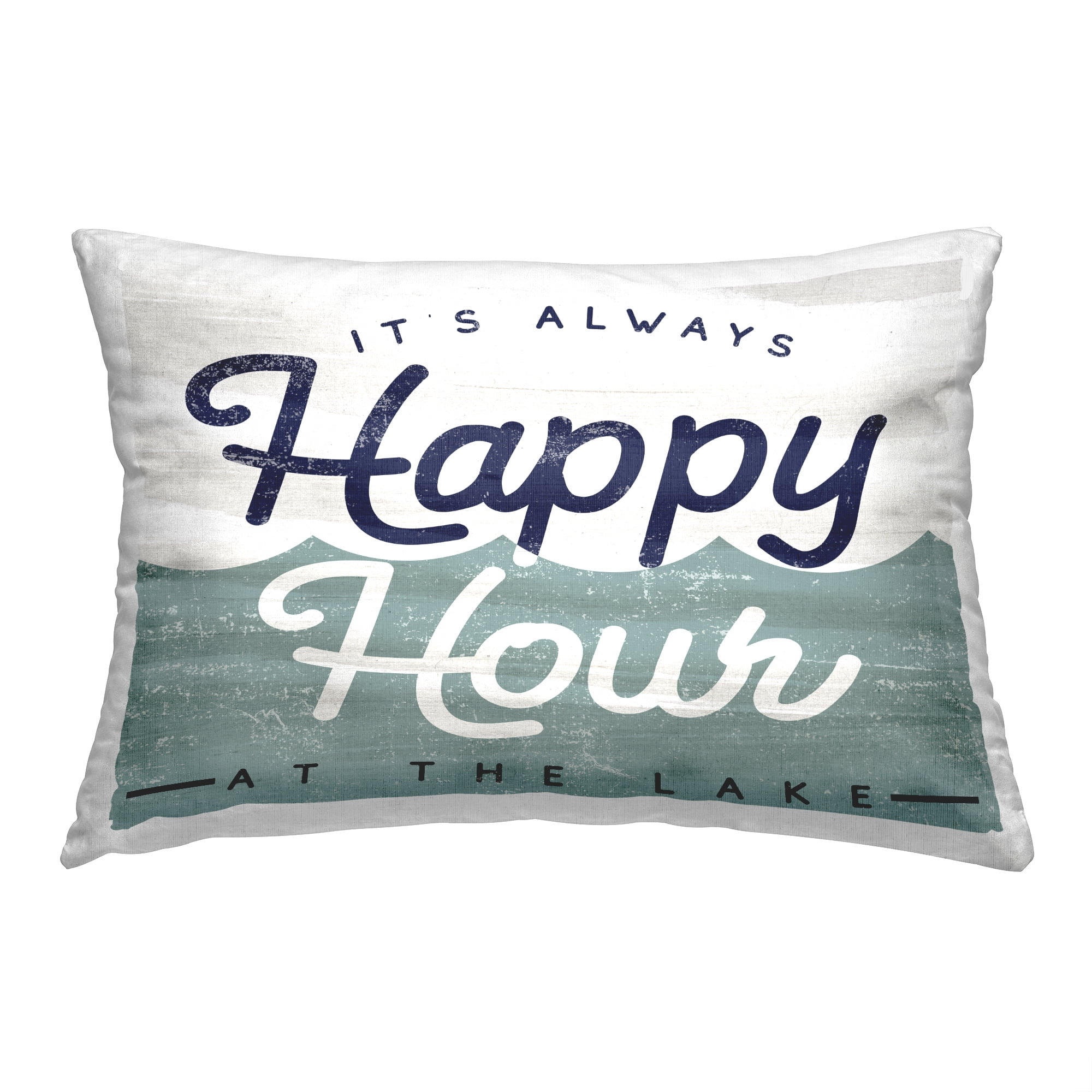 Stupell Industries Lake Happy Hour Phrase Decorative Printed Throw Pillow, 14 x 20
