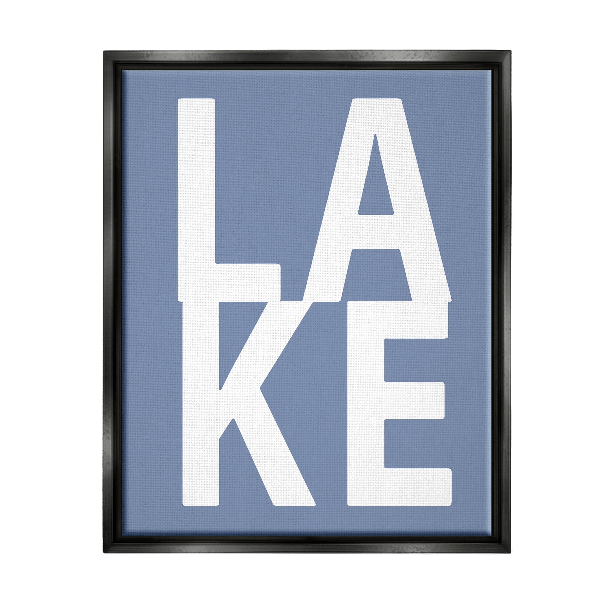 Stupell Industries Lake House Text Nature Painting Black Floater Framed Canvas Art Print Wall Art, 25 x 31