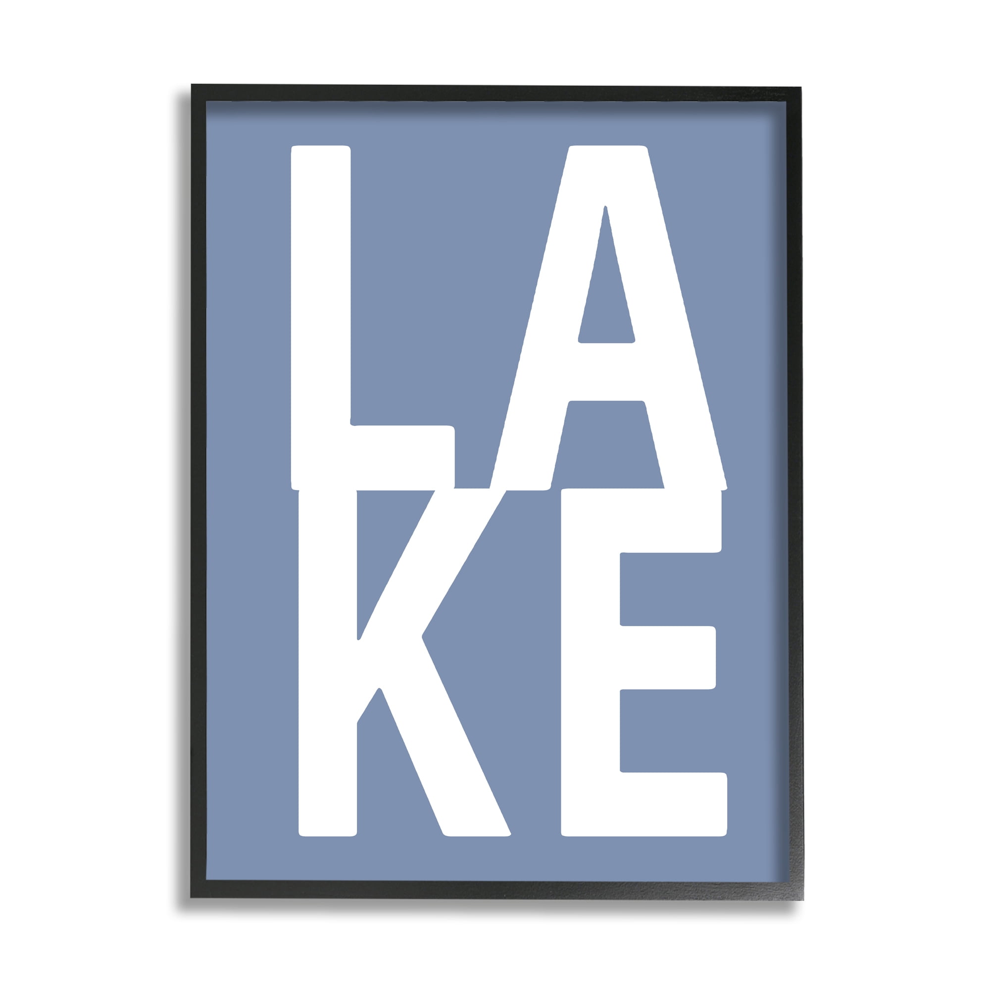 Stupell Industries Lake House Text Nature Painting Black Framed Art Print Wall Art, 11 x 14