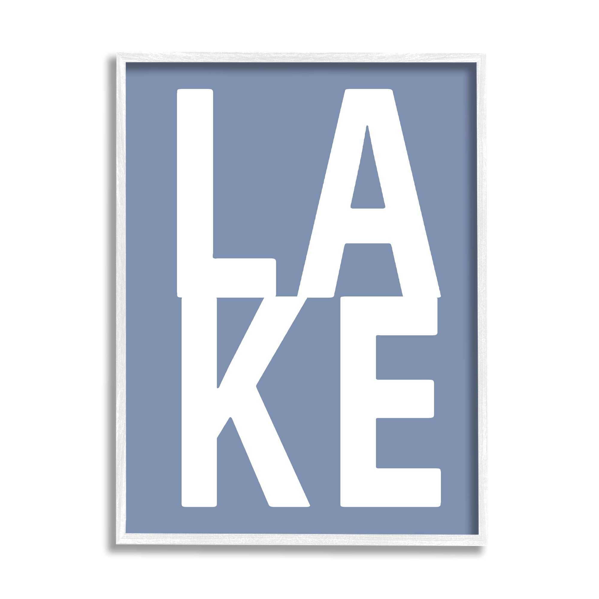 Stupell Industries Lake House Text Nature Painting White Framed Art Print Wall Art, 11 x 14
