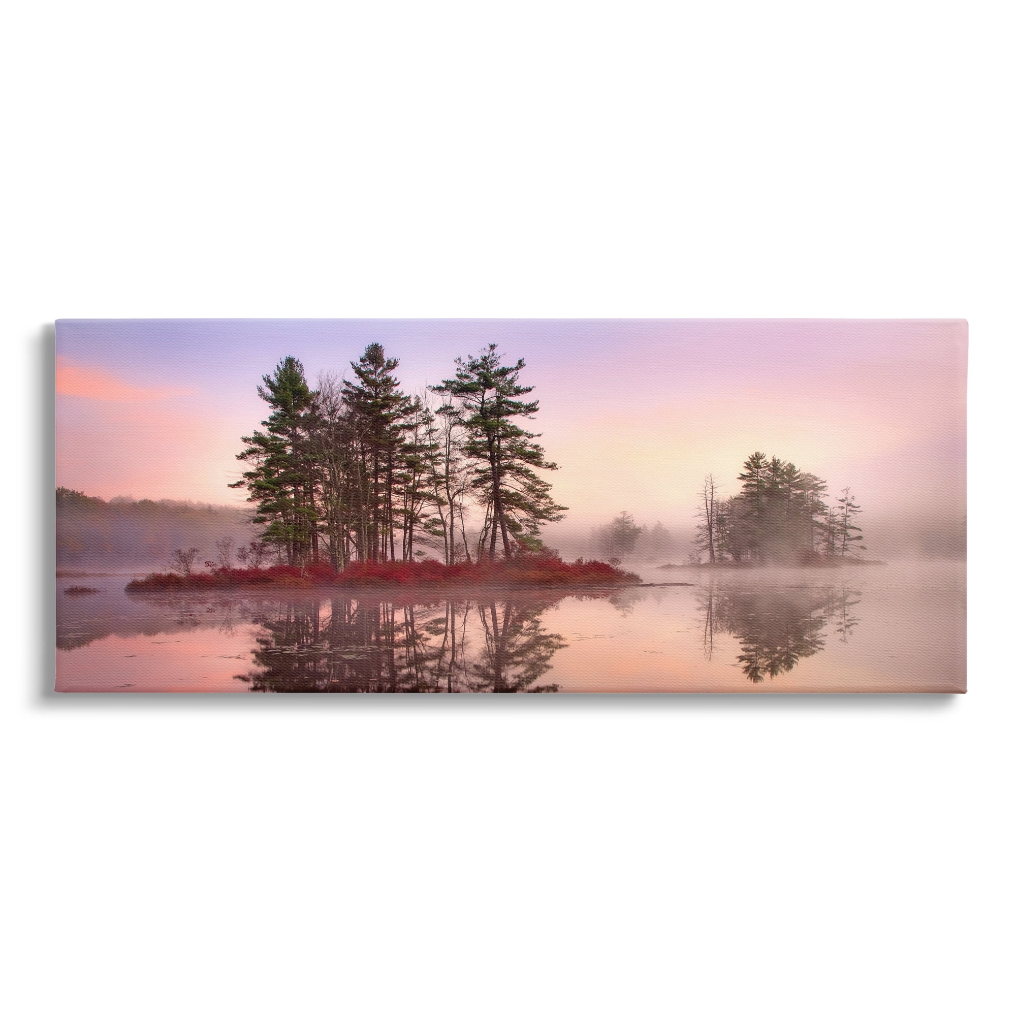 Stupell Industries Lake Island Trees Sunrise Sky Coastal Photography Gallery Wrapped Canvas Print Wall Art