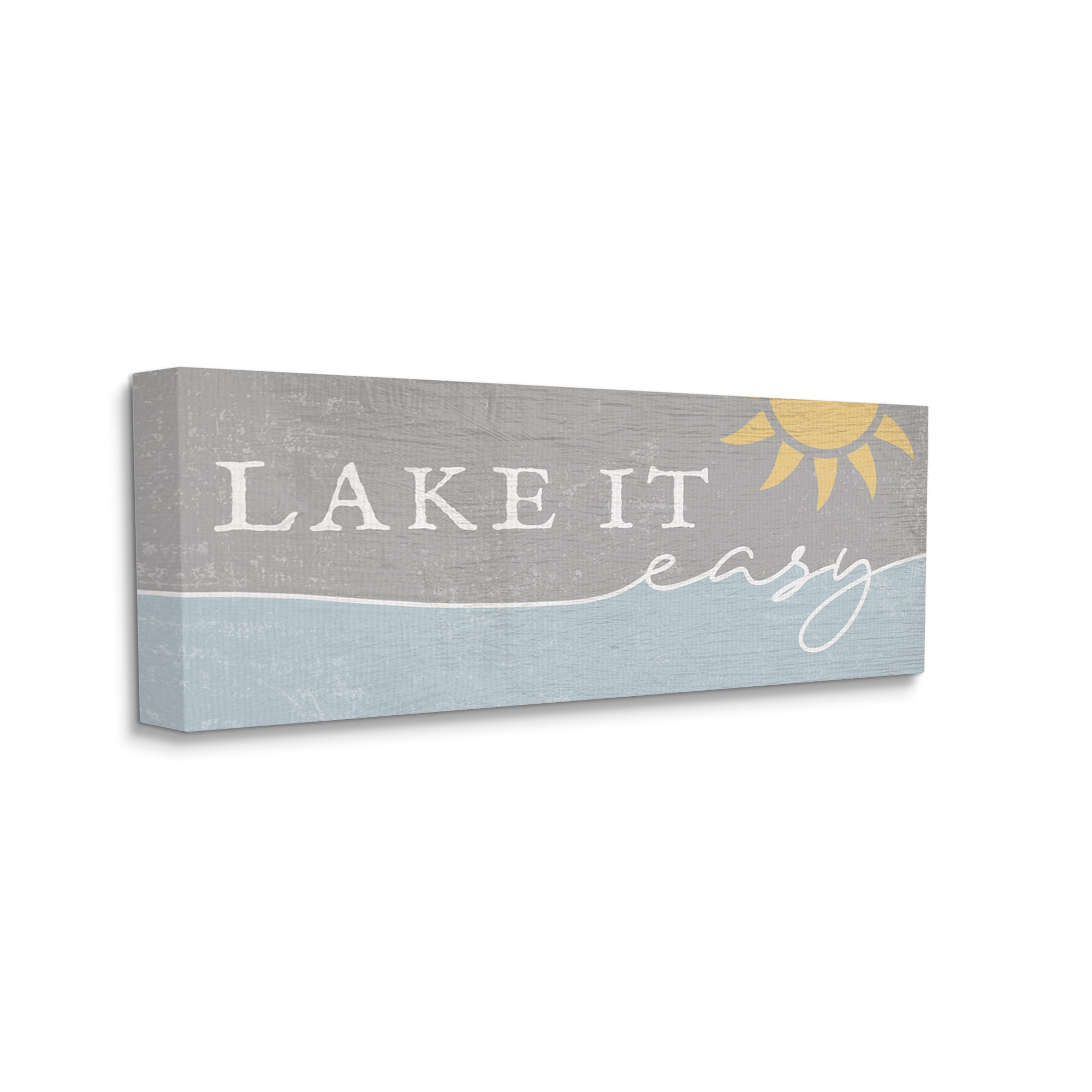 Stupell Industries Lake It Easy Phrase Nautical Pun Sunny Sky, 13 x 30, Designed by Daphne Polselli